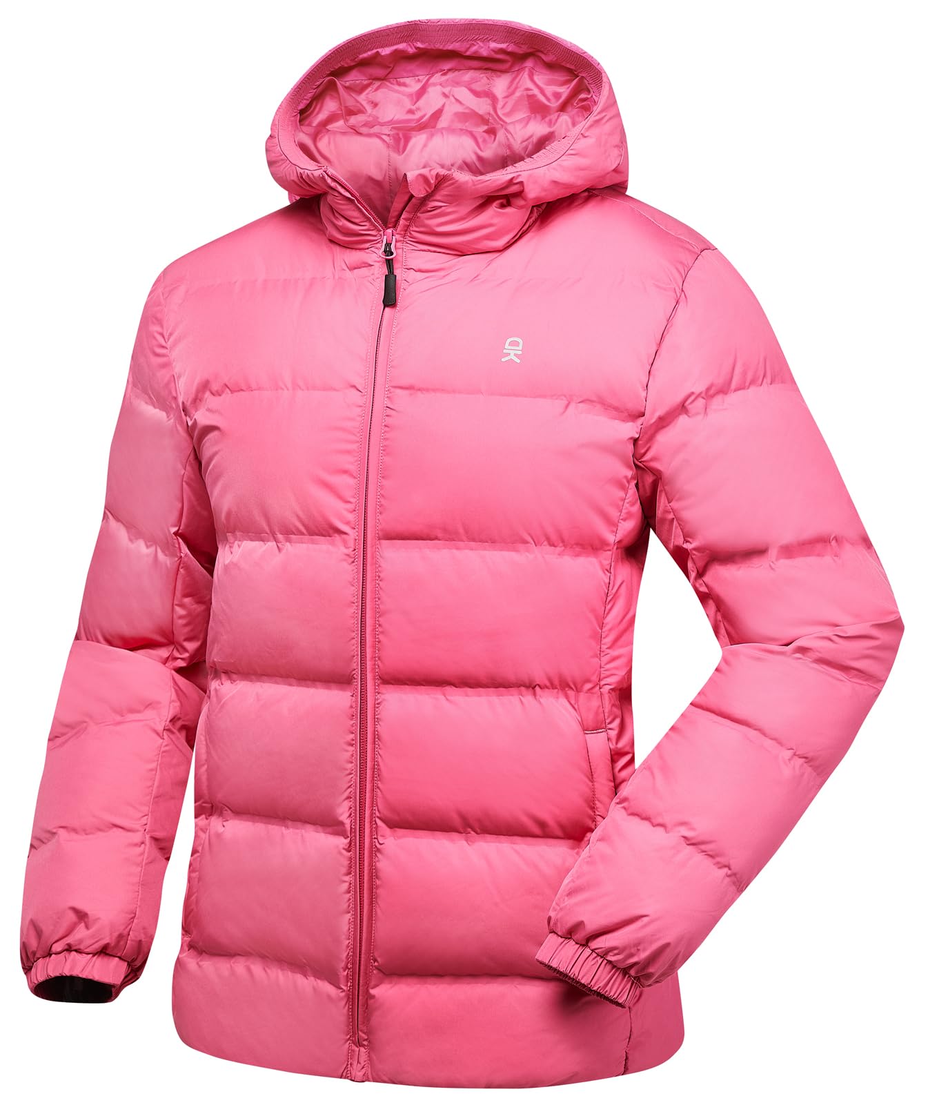 Women's Hooded Puffer Jacket Full-Zip Winter Lightweight Windproof Warm Quilted Coat with Pockets