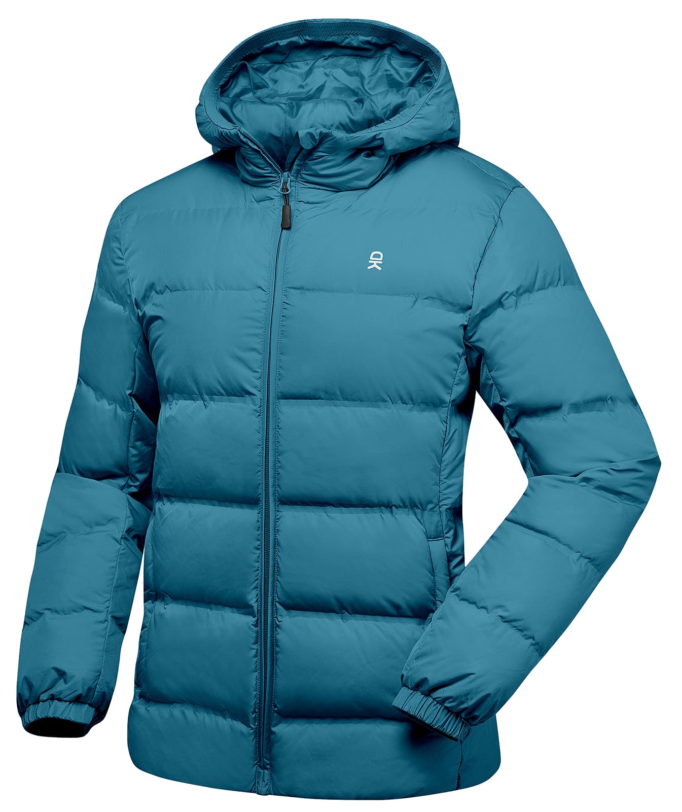 Women's Hooded Puffer Jacket Full-Zip Winter Lightweight Windproof Warm Quilted Coat with Pockets