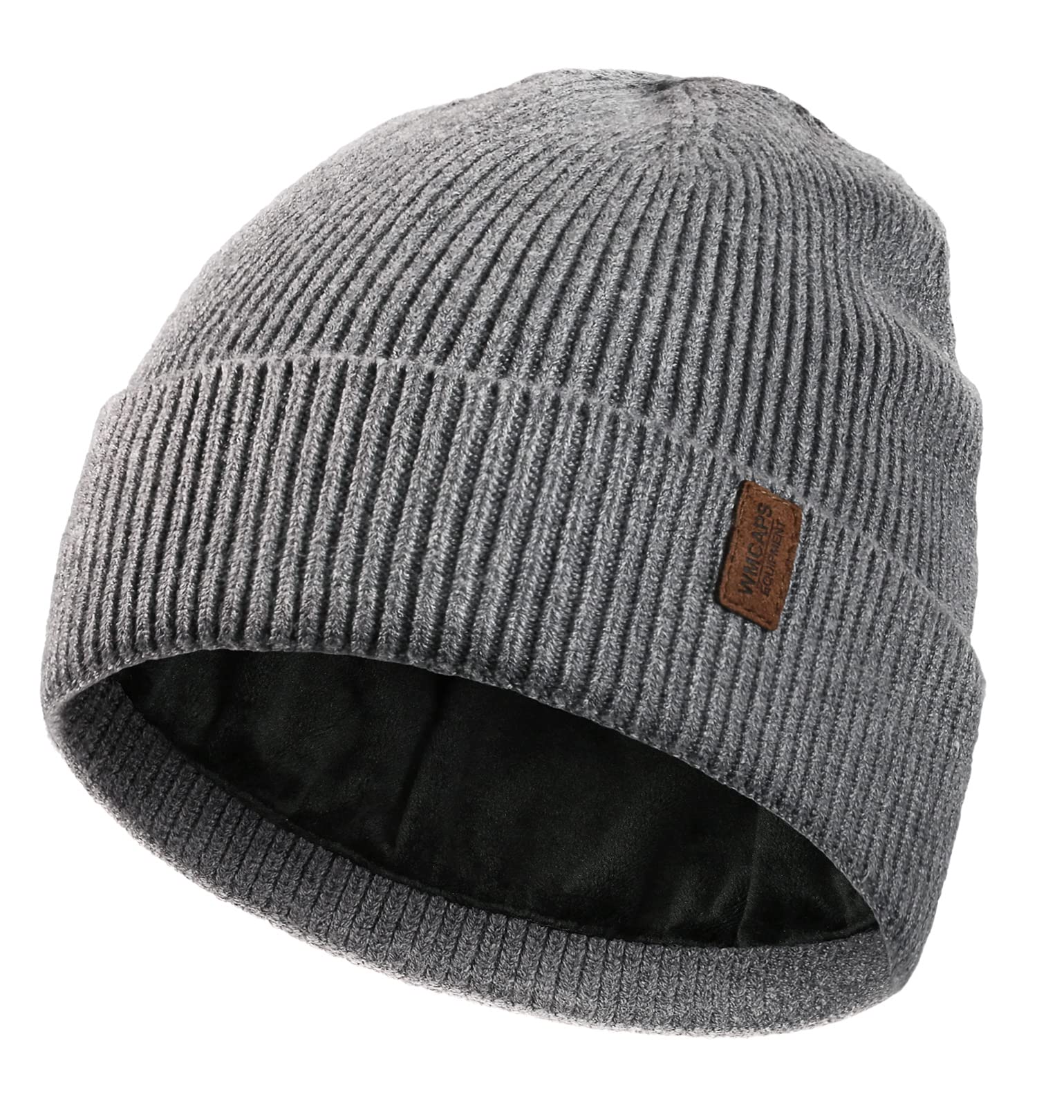 Men's Women's Winter Flat Brim Hat, Wool Inner Liner Flat Brim Hat, Soft and Warm Knitted Hat, Ski Socks with Flap Brim