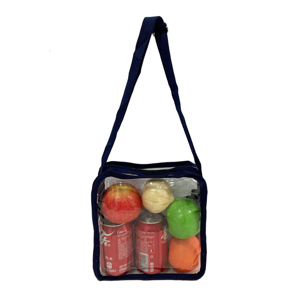 Clear PVC Cross Body Messenger Tote Bag Fashionable Flap Closure Adjustable Strap Solid Pattern Stadium Approved for Daily Use