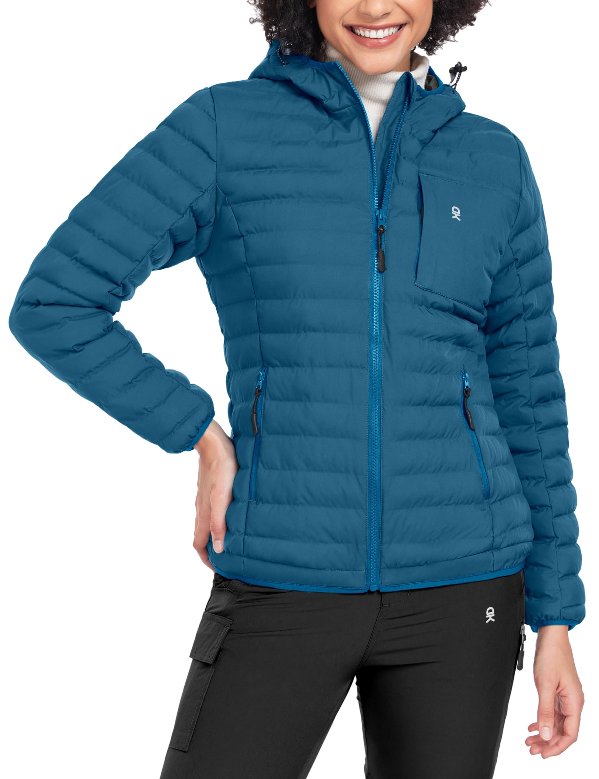 Women's Warm Waterproof Puffer Jacket Hooded Windproof Winter Coat with Recycled Insulation