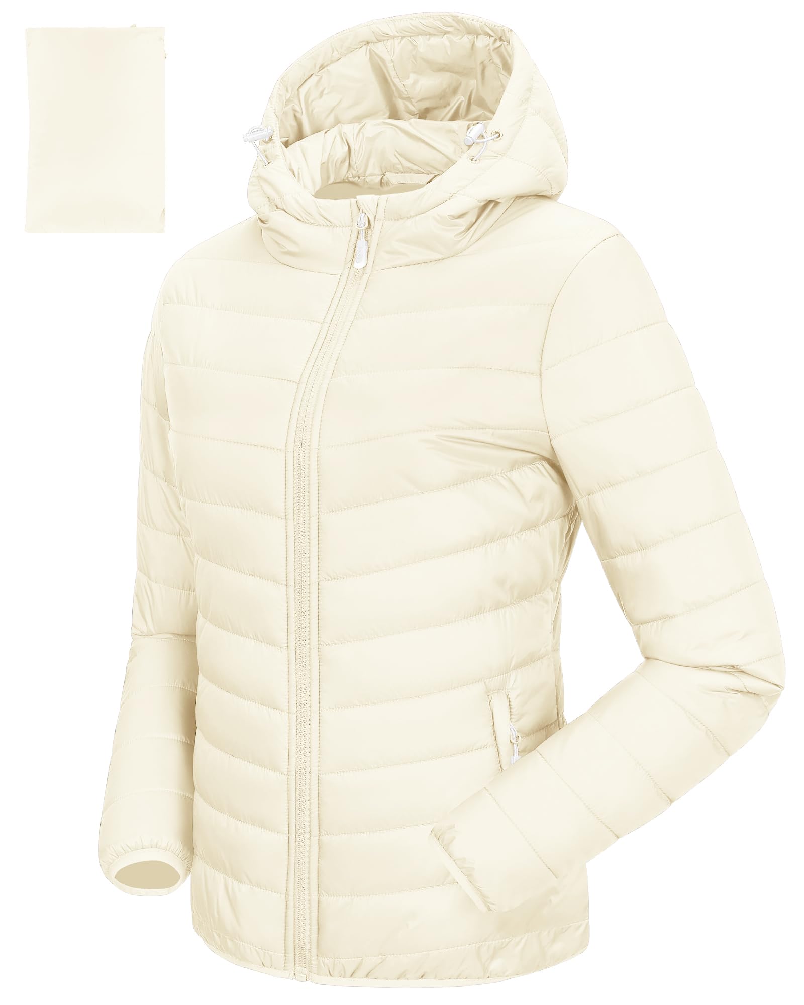 Women's Hooded Packable Puffer Jacket Lightweight Warm Puffy Quilted Winter Coat