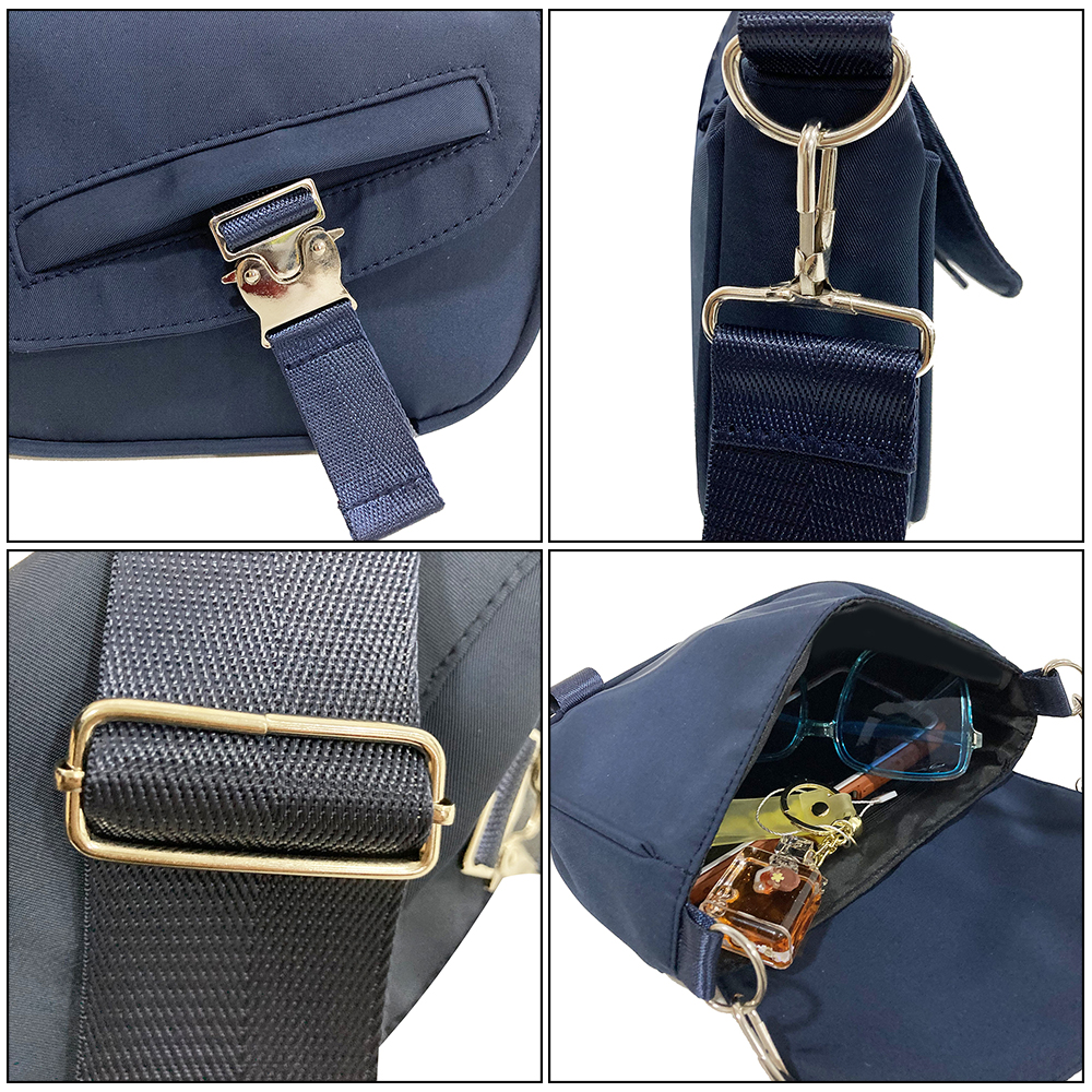 Women's Stylish Blue Adjustable Crossbody Sling Bag Casual Yoga Sports Shoulder Messenger Zipper Daily Use Fashion Belt Bag