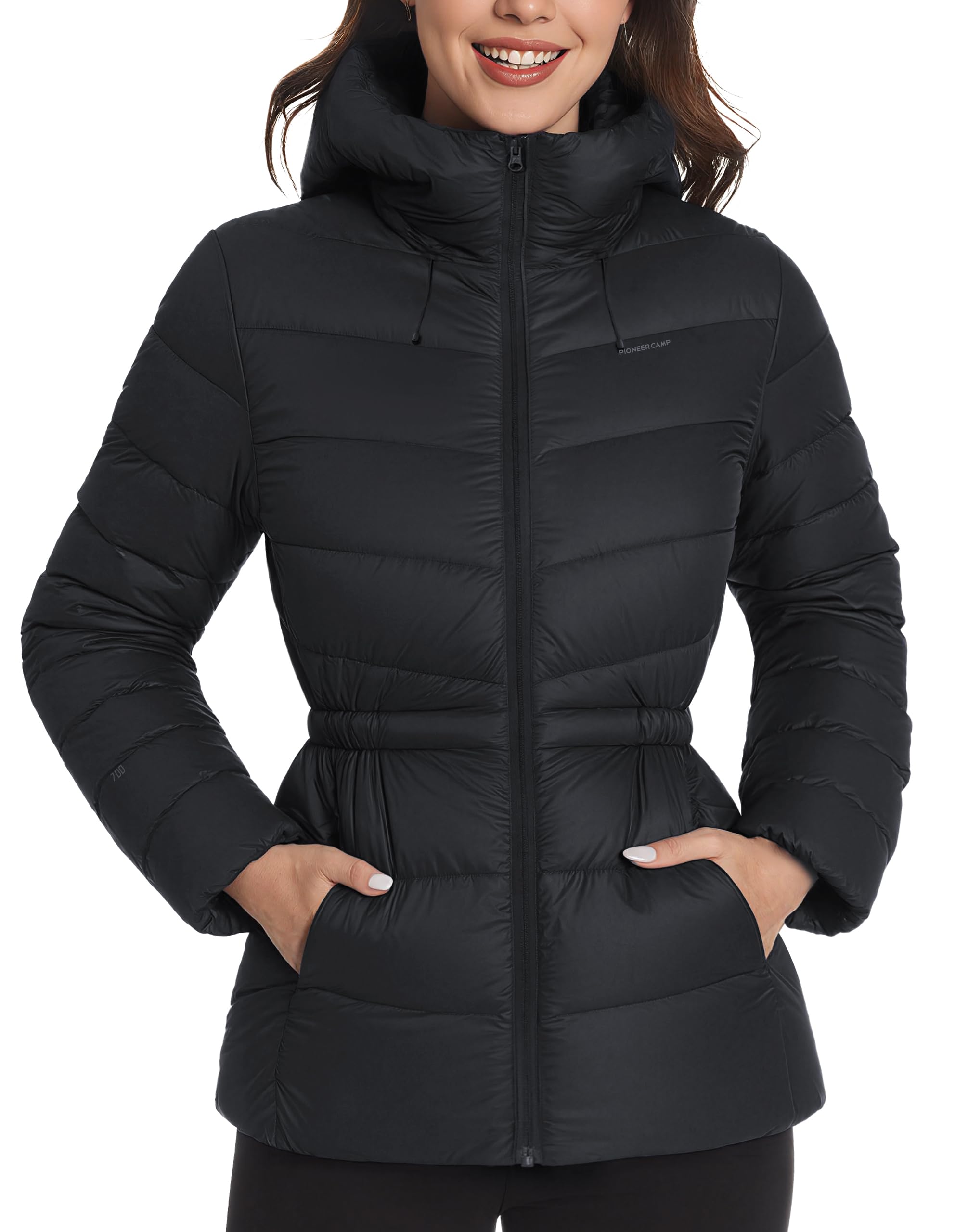 Women's Down Puffer Jacket Lightweight Hooded Winter Coat Water Repellent Quilted Fuffy Jacket Outdoor Casual