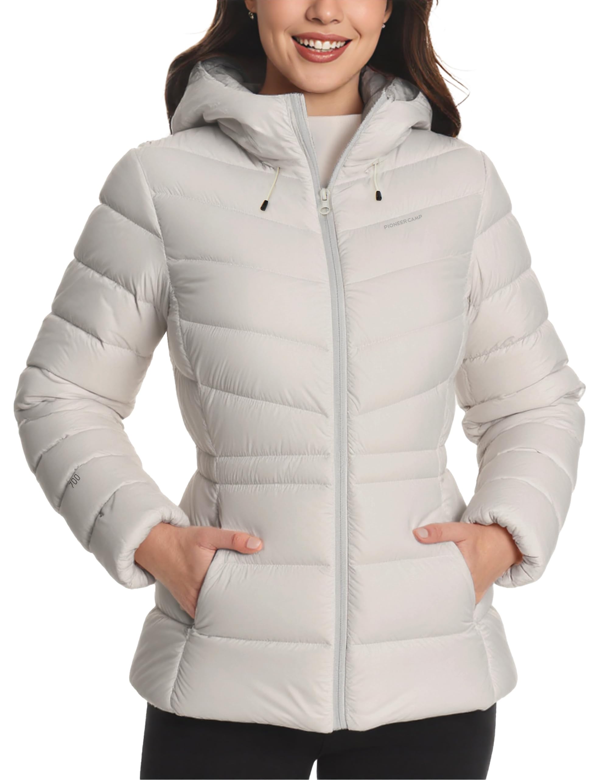Women's Down Puffer Jacket Lightweight Hooded Winter Coat Water Repellent Quilted Fuffy Jacket Outdoor Casual