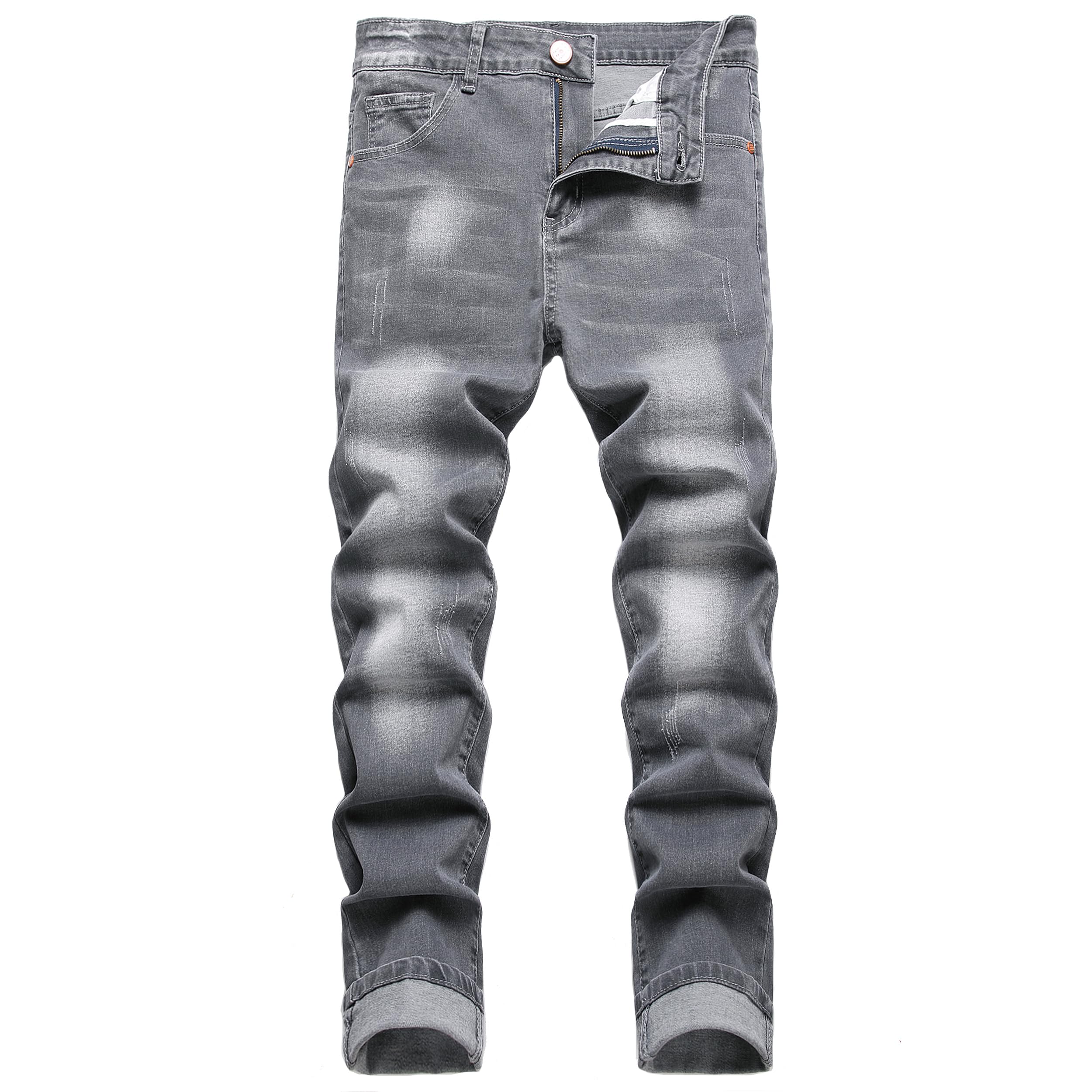 Men's Slim Fit Stretch Jeans Ripped Skinny Jeans for Men, Fashion Straight Leg Comfort Flex Waist