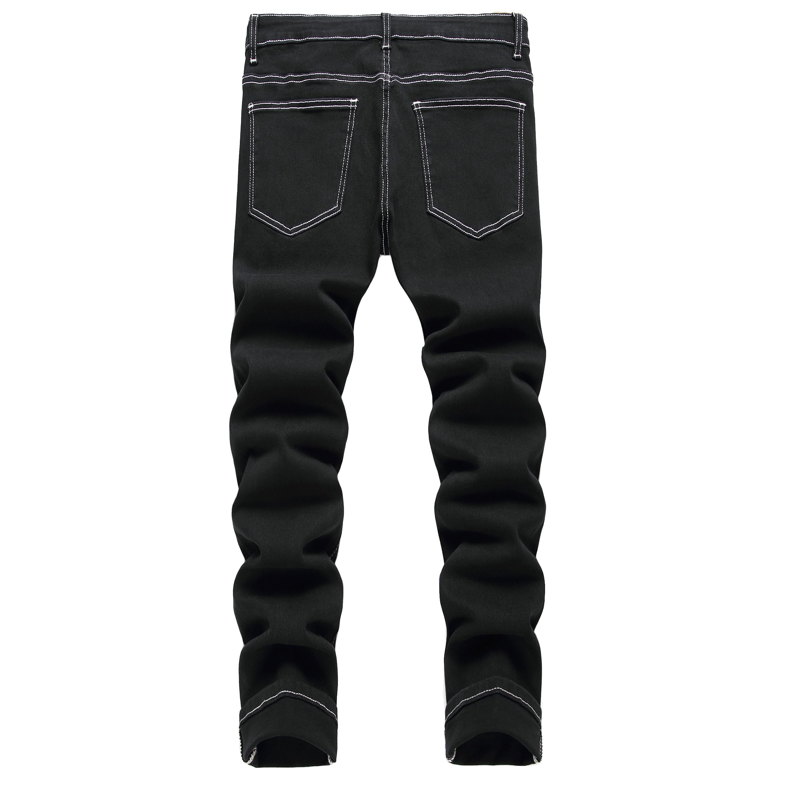 Men's Slim Fit Stretch Jeans Ripped Skinny Jeans for Men, Fashion Straight Leg Comfort Flex Waist