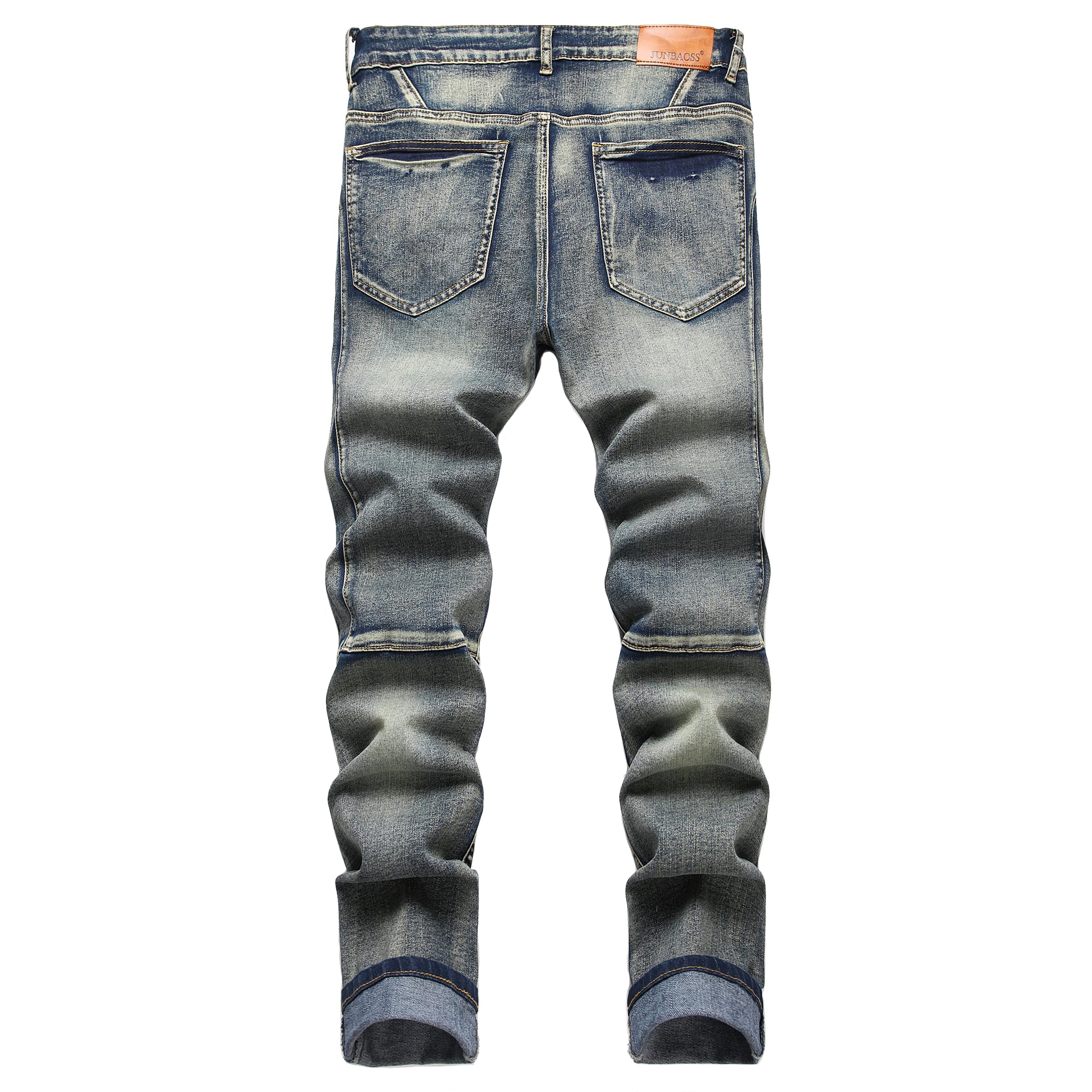 Men's Slim Fit Stretch Jeans Ripped Skinny Jeans for Men, Fashion Straight Leg Comfort Flex Waist