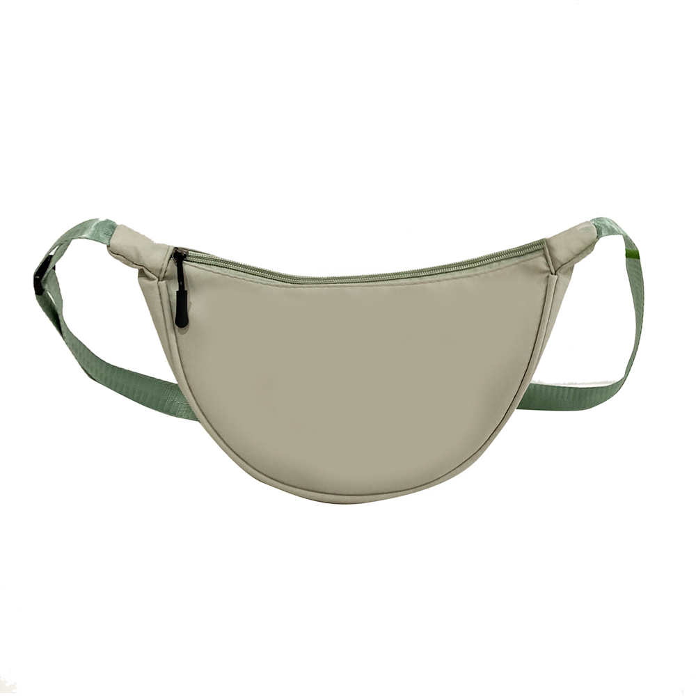 Solid Color Nylon Candy Adjustable Strap Women's Crescent Hobo Sling Shoulder Bag Crossbody Fashionable Dumpling Style Purse