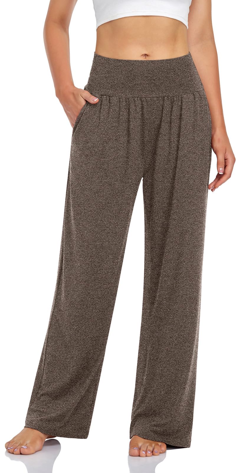 Women's Casual Loose Wide Leg Cozy Pants Yoga Sweatpants Comfy High Waisted Sports Athletic Lounge Pants with Pockets