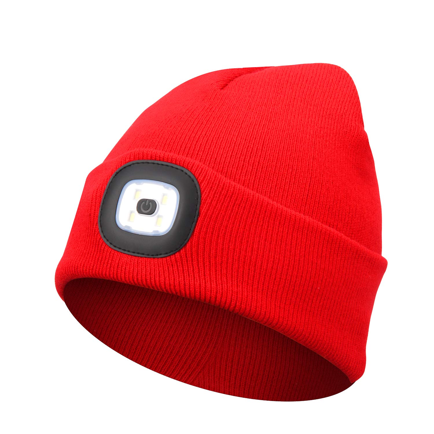 Beanie Hat with Lights, Unisex LED Beanie Cap with Light, USB Rechargeable Running Hat, Mountain Hat for Men, Women and Teenagers