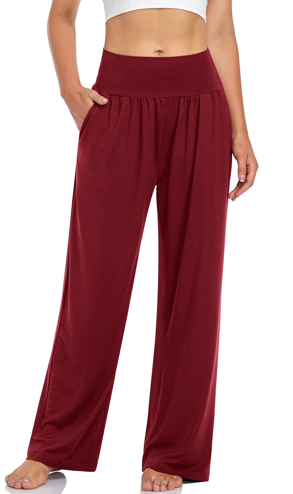 Women's Casual Loose Wide Leg Cozy Pants Yoga Sweatpants Comfy High Waisted Sports Athletic Lounge Pants with Pockets