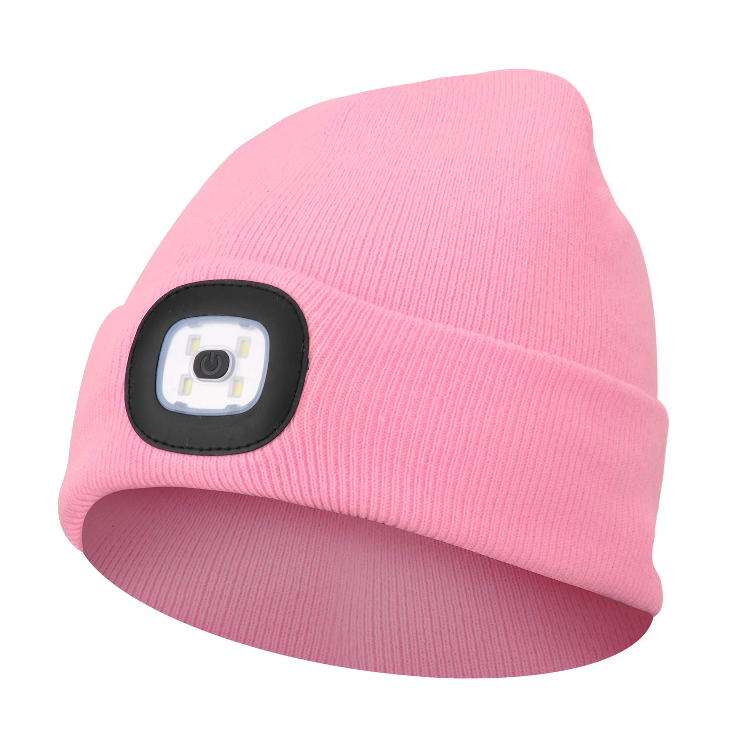 Beanie Hat with Lights, Unisex LED Beanie Cap with Light, USB Rechargeable Running Hat, Mountain Hat for Men, Women and Teenagers