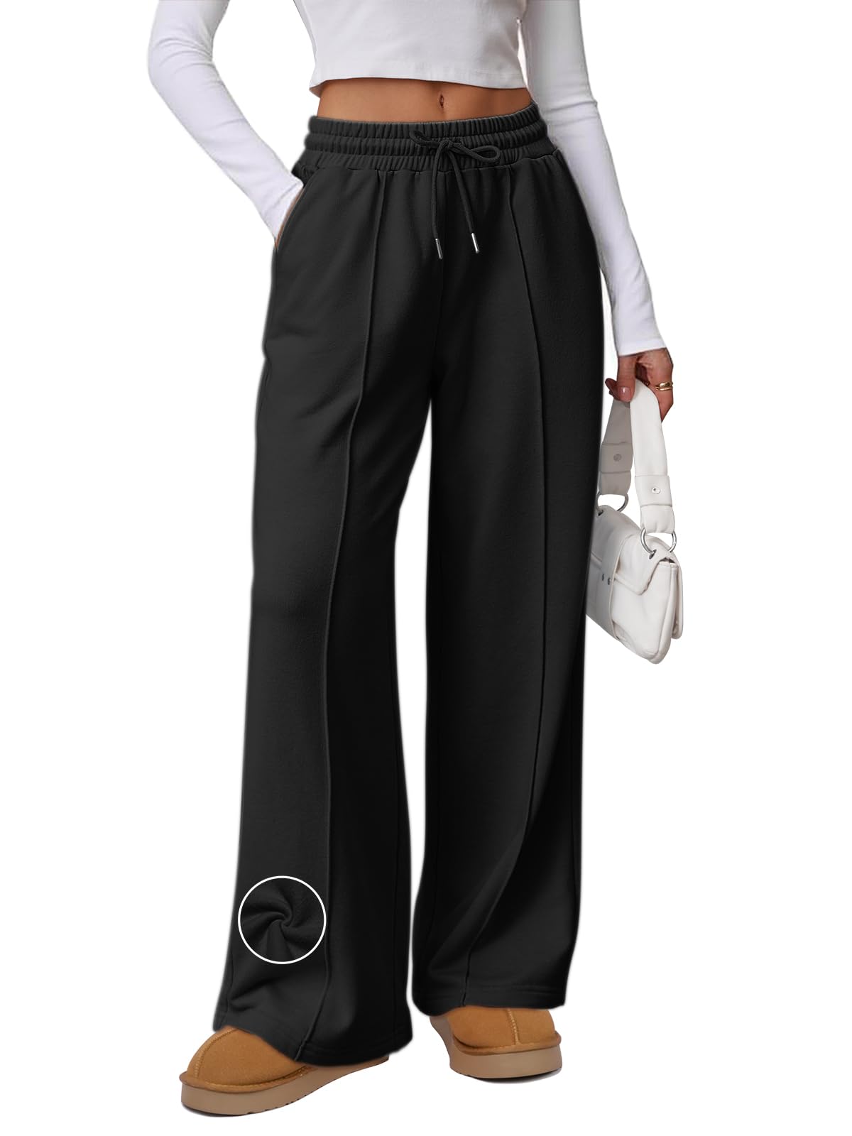 Womens Wide Leg Sweatpants High Waisted Baggy Pants Fashion Teen Girl Drawstring Athletic Joggers