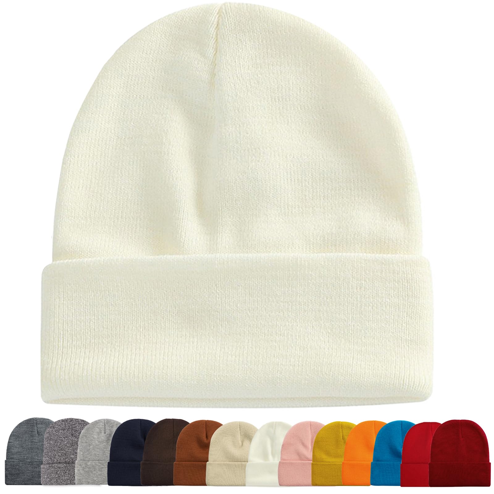 1&2 piece set of unisex beanie, acrylic knit, ribbed cuff, skull pattern, casual knitted beanie, warm winter hat