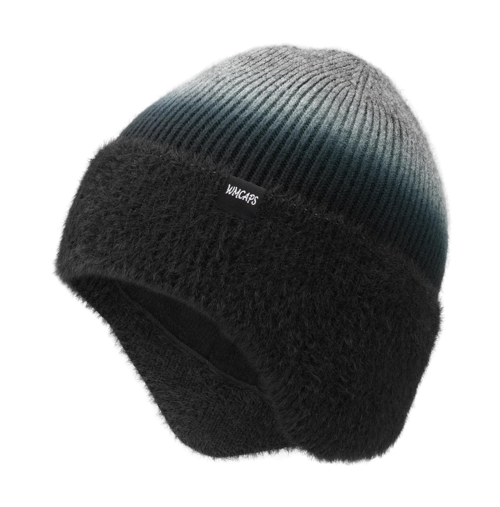 Winter Wool Knit Beanie with Ear Flaps, Unisex, Outdoor Warm Knit Hat, Long Sock Hat