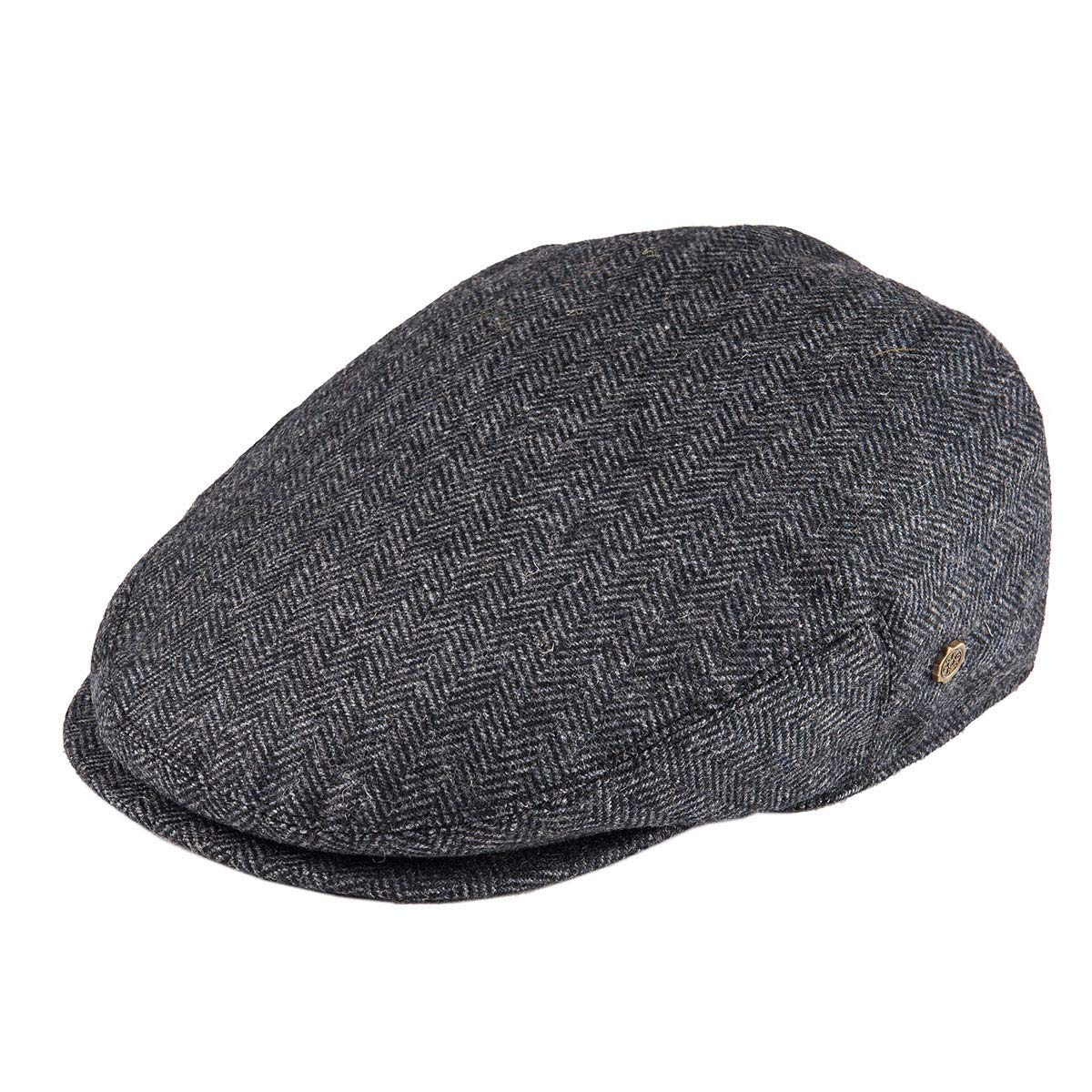 Men's Herringbone Wool Blend Ivy Cap Newsboy Hat Gatsby Taxi Cap