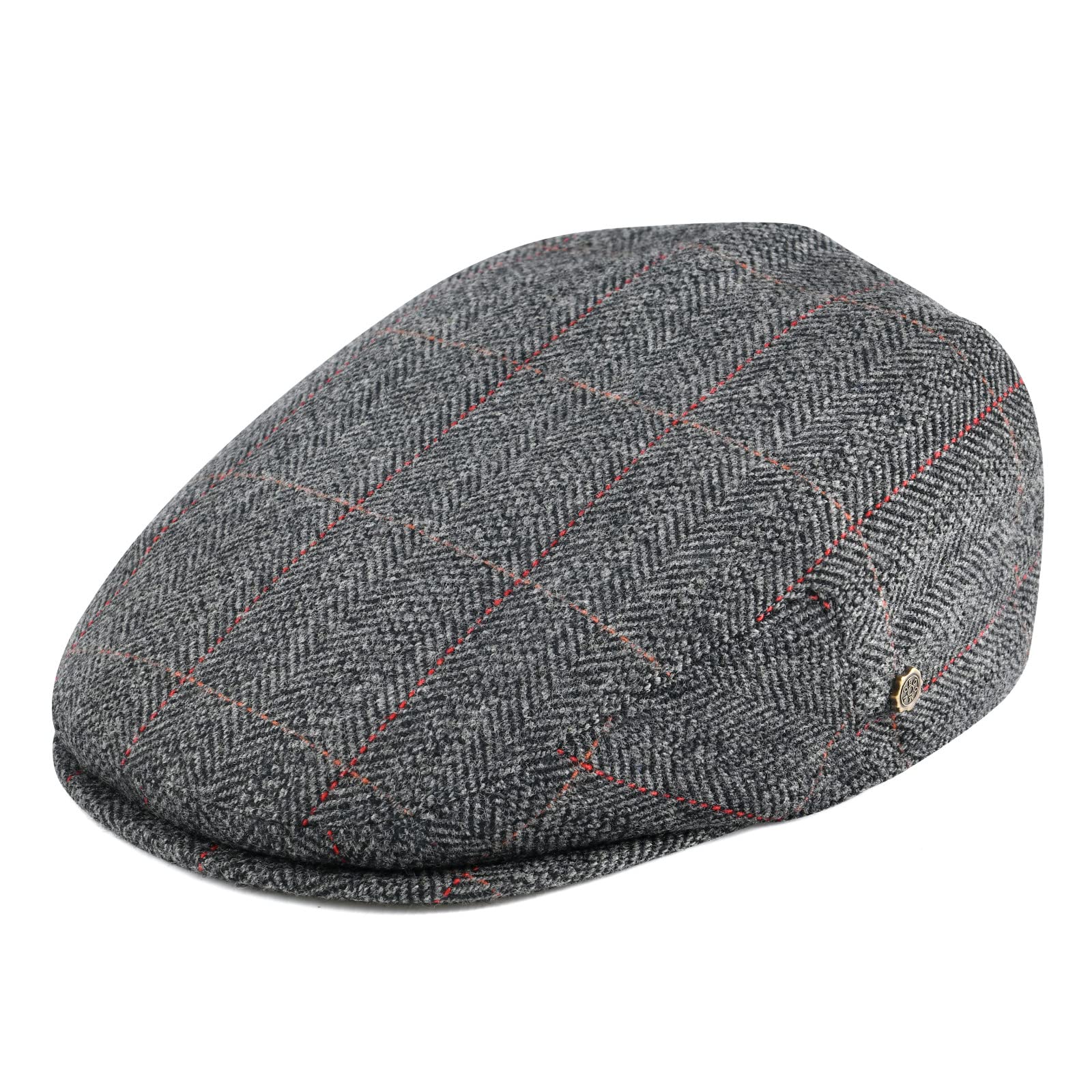 Men's Herringbone Wool Blend Ivy Cap Newsboy Hat Gatsby Taxi Cap