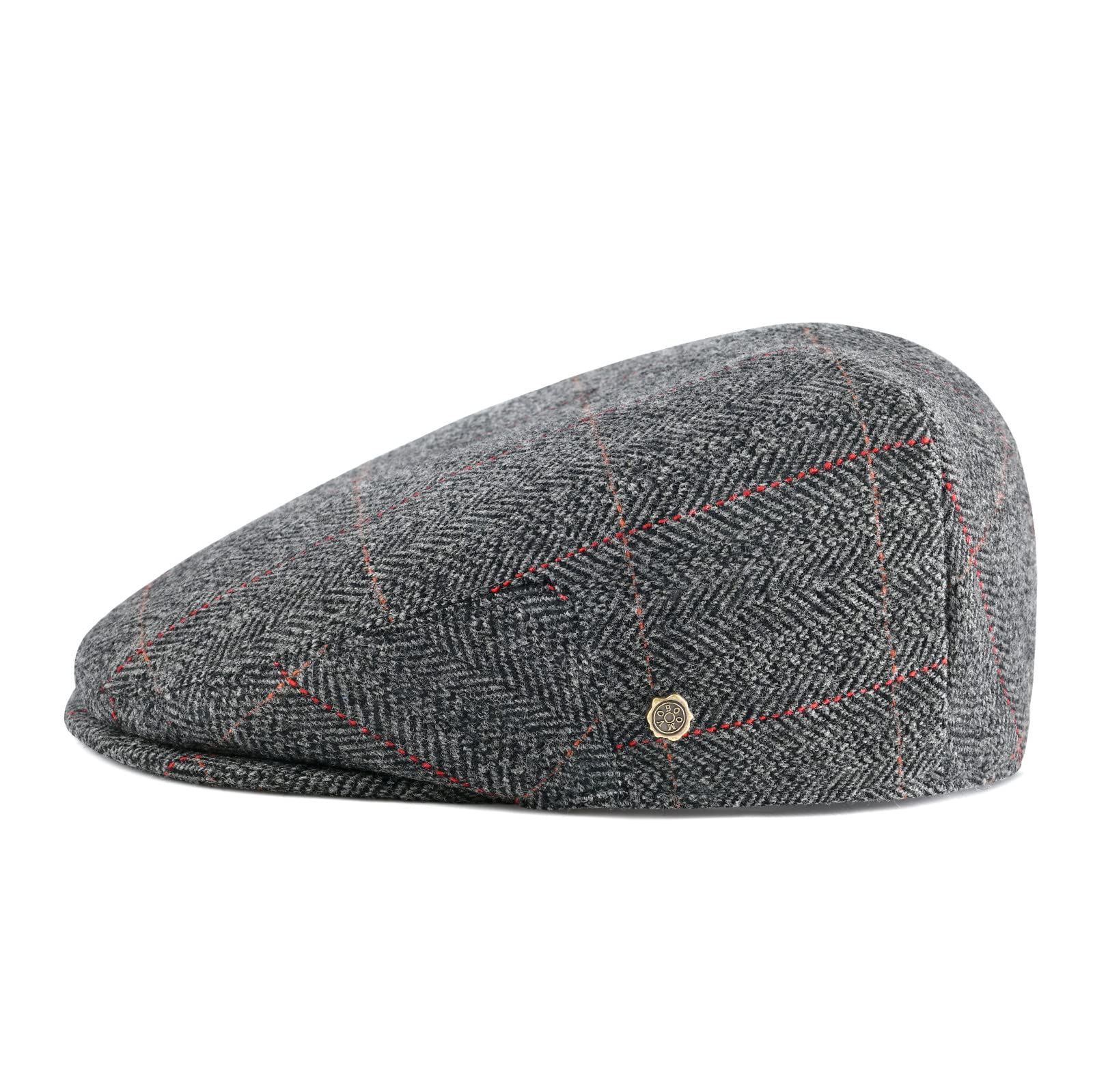 Men's Herringbone Wool Blend Ivy Cap Newsboy Hat Gatsby Taxi Cap