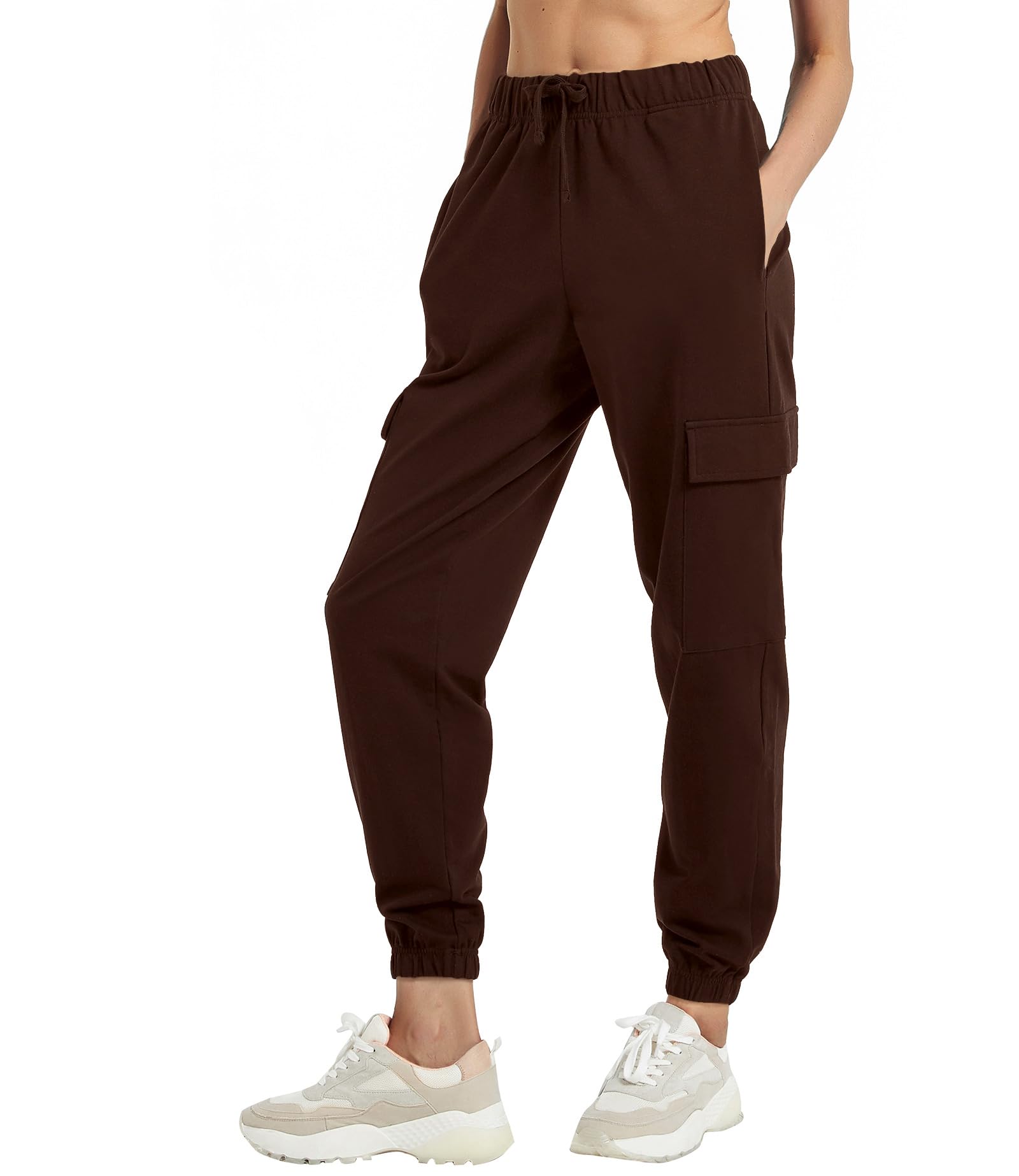 Women's Loose Cargo Sweatpants Pockets Sporty Gym Athletic Fit Jogger Pants Yoga Lounge Trousers