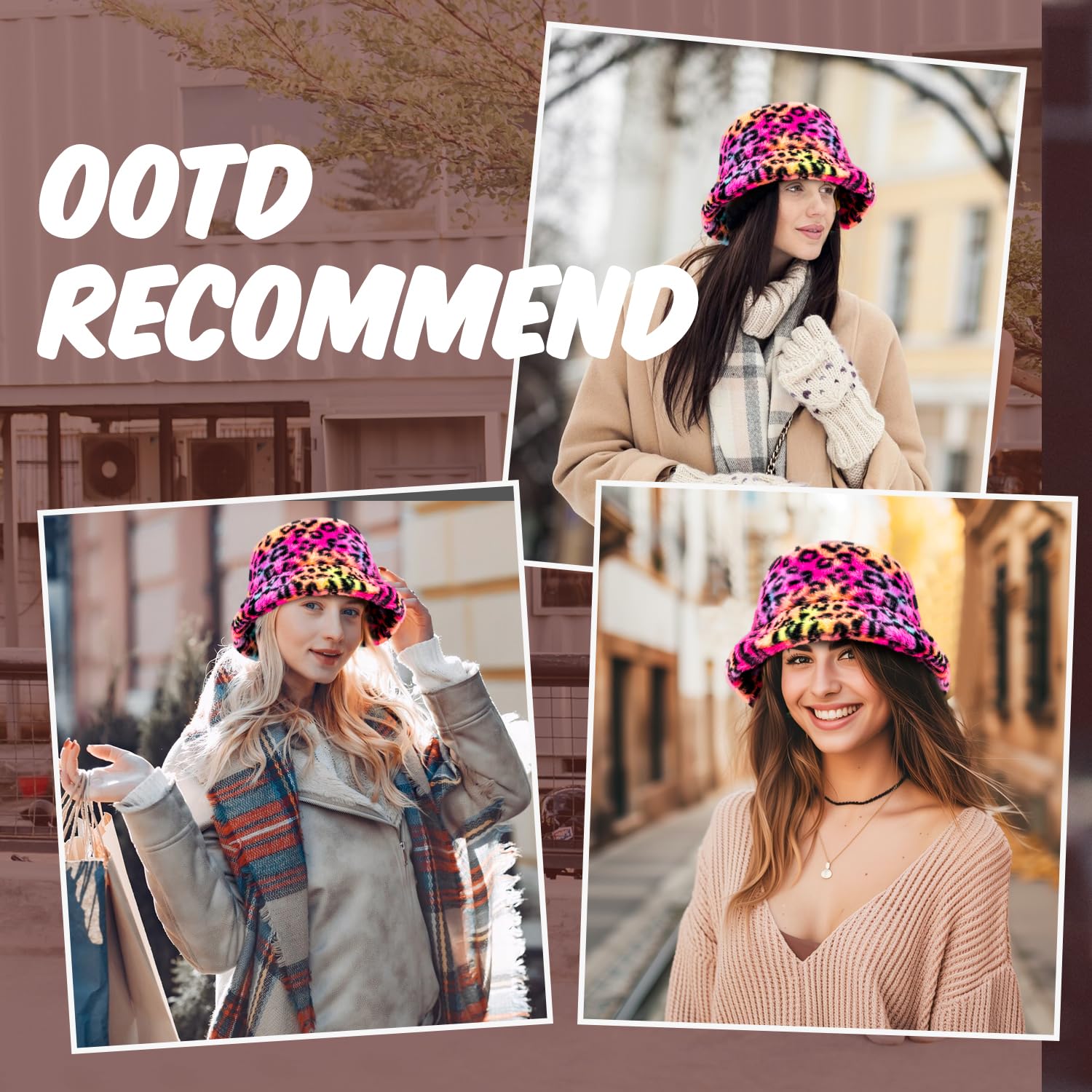 Winter fisherman's hat - fluffy artificial fur fisherman's hat for women and men, in plain color style