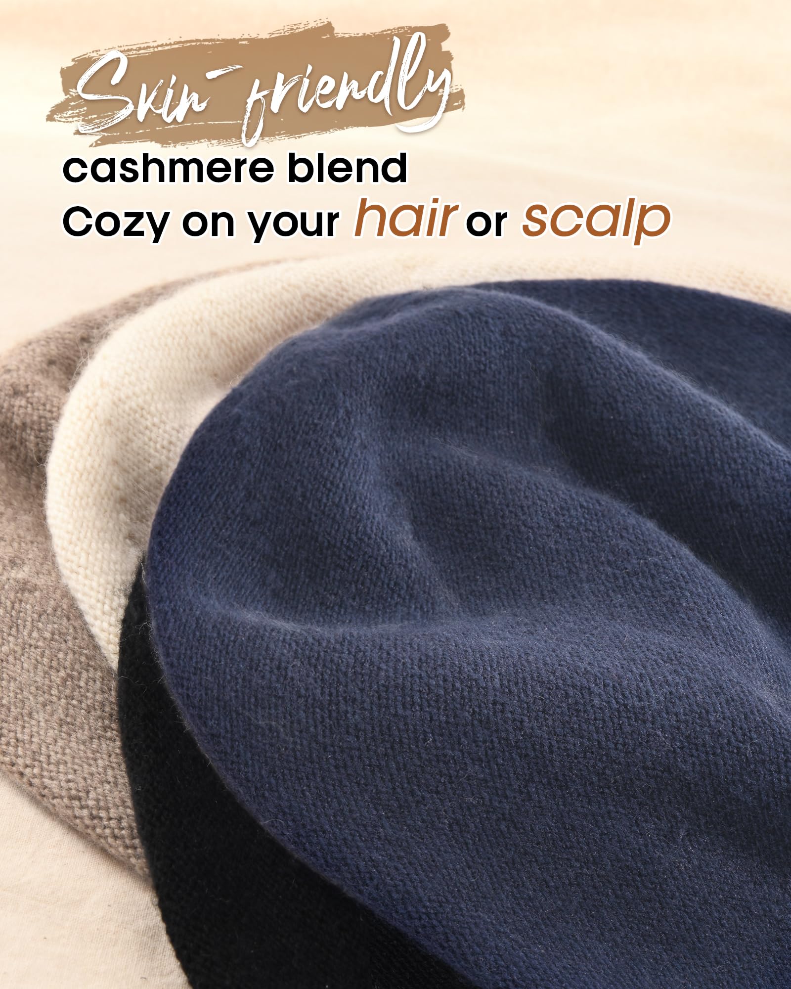 Cottony lazy woolen hat for women, winter hat, soft and warm, brimless hat, women's woolen knitted skull cap