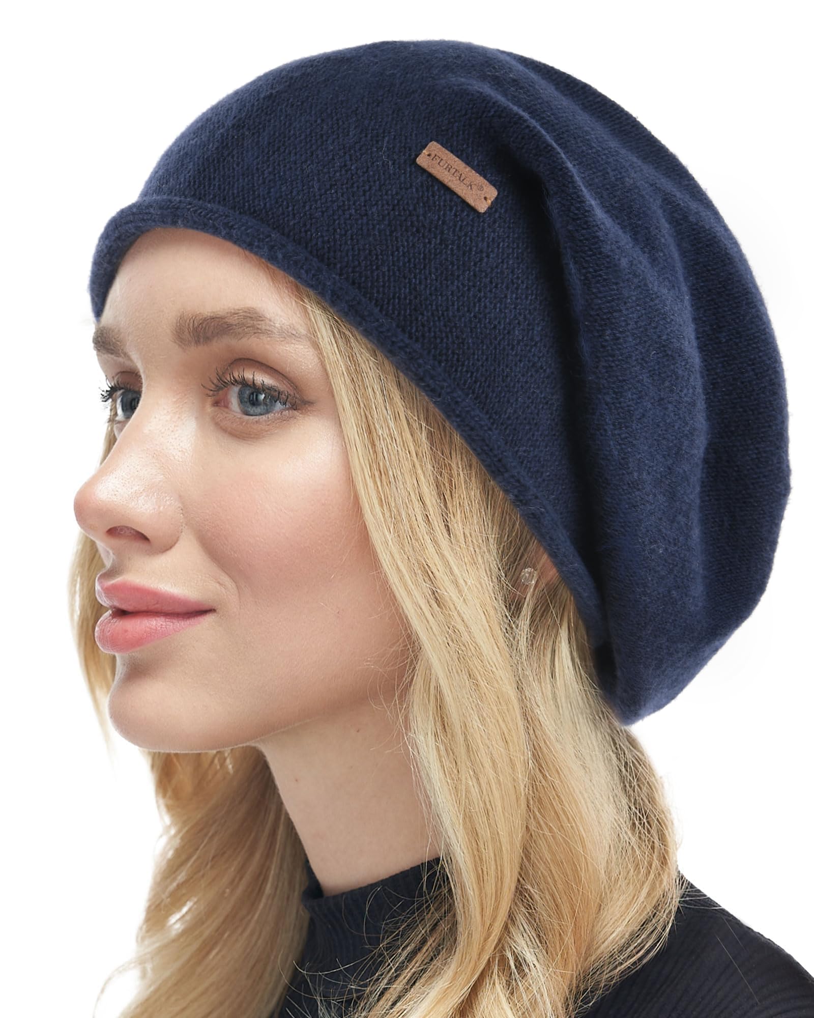 Cottony lazy woolen hat for women, winter hat, soft and warm, brimless hat, women's woolen knitted skull cap