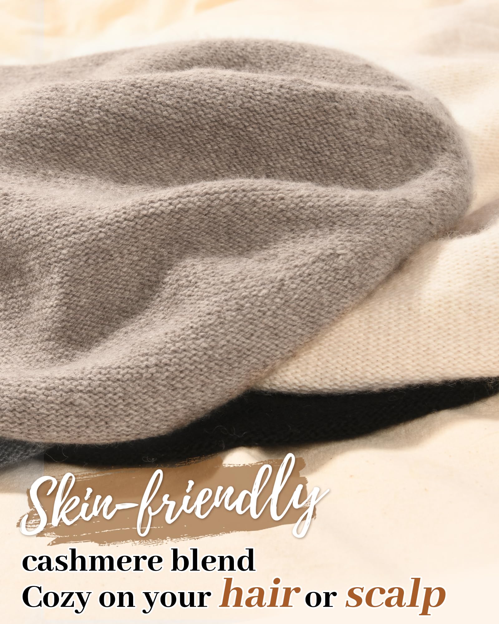 Cottony lazy woolen hat for women, winter hat, soft and warm, brimless hat, women's woolen knitted skull cap