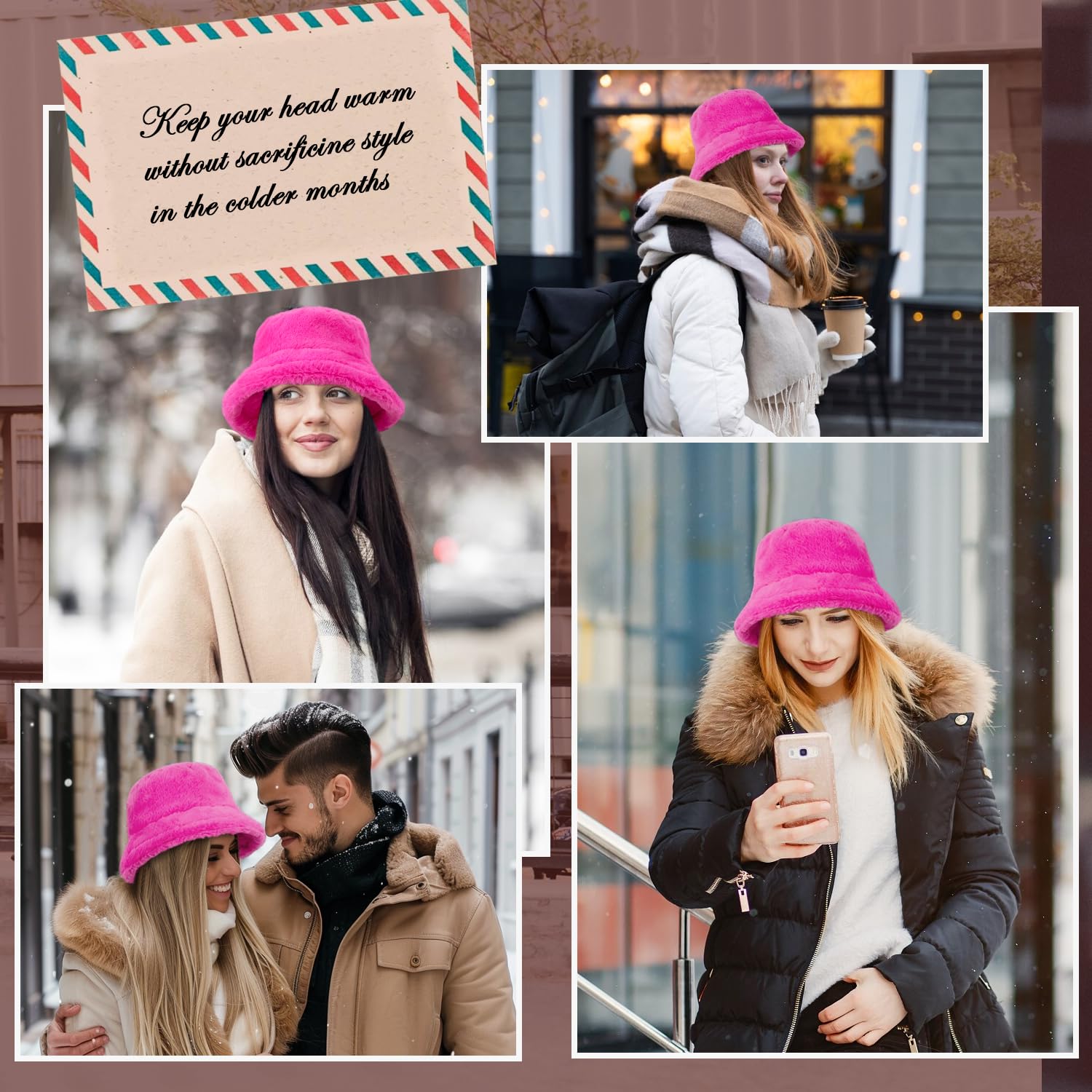 Winter fisherman's hat - fluffy artificial fur fisherman's hat for women and men, in plain color style