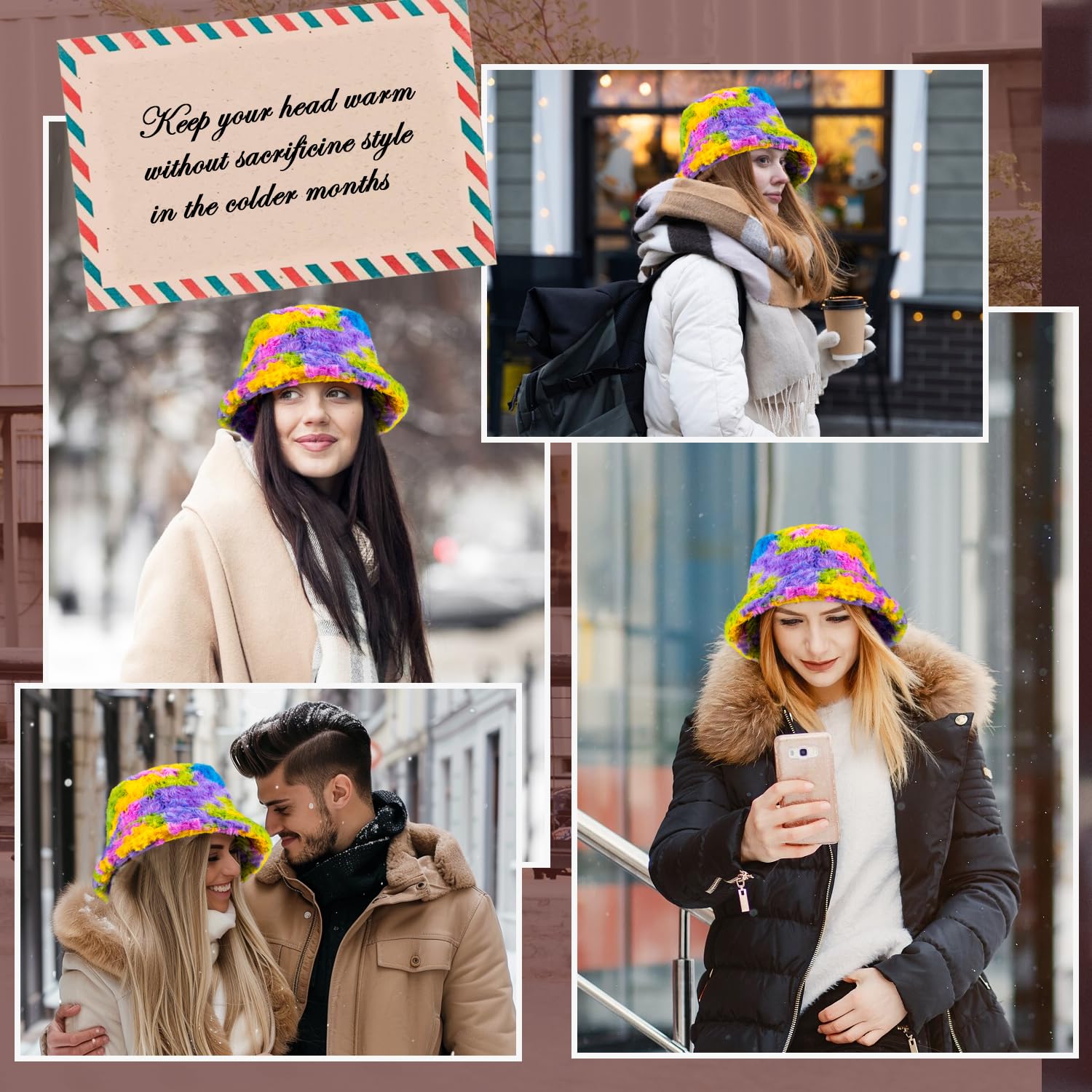 Winter fisherman's hat - fluffy artificial fur fisherman's hat for women and men, in plain color style