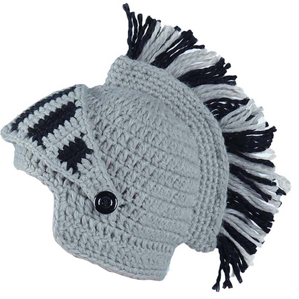 Winter warm-up hat with knitted wool and fun skull pattern