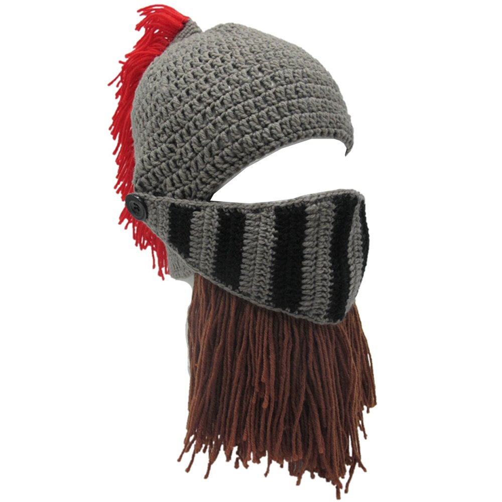 Winter warm-up hat with knitted wool and fun skull pattern
