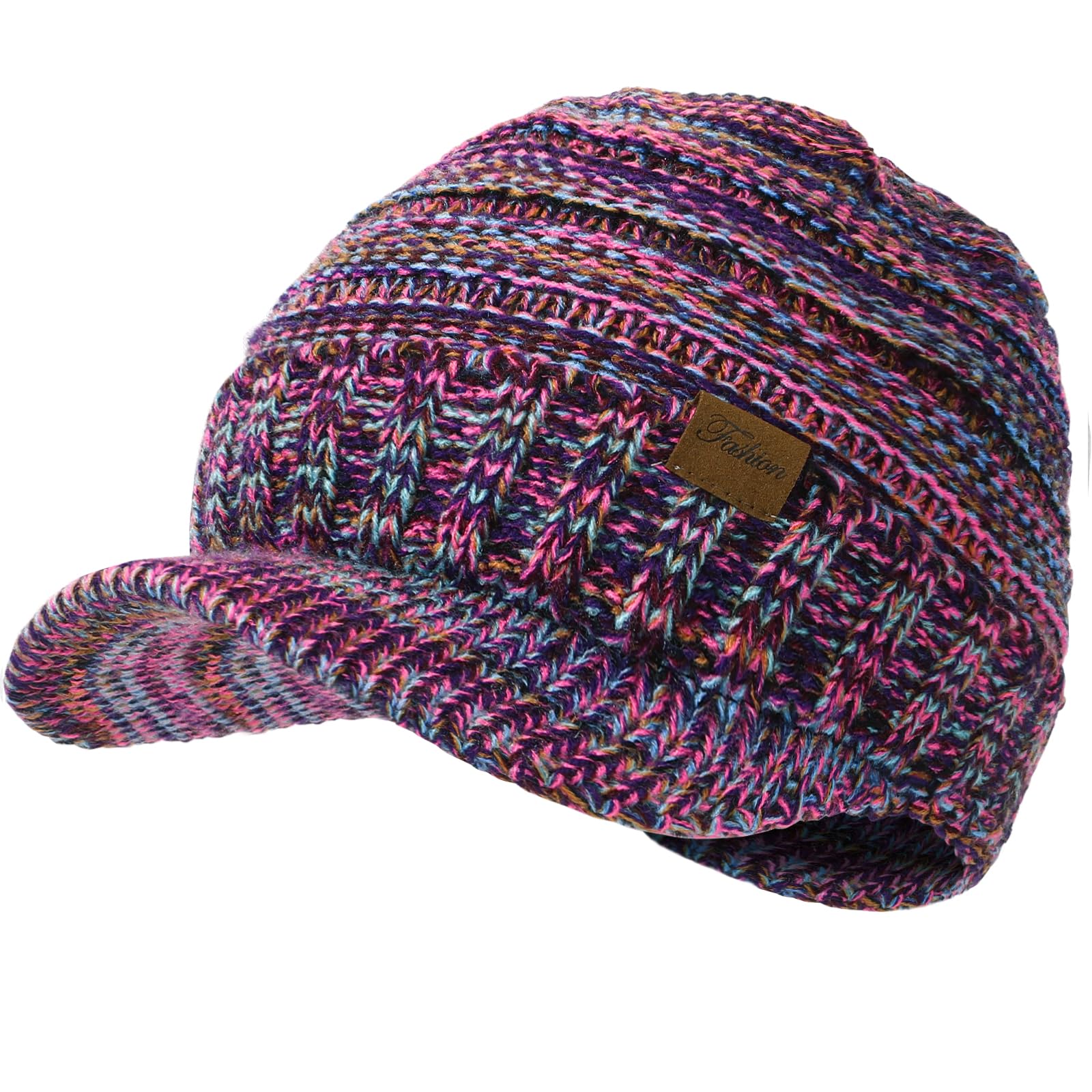 Women's winter hat - Thick and warm fashionable knitted brimless hat, soft and elastic cute women's winter hat with sun protection cap