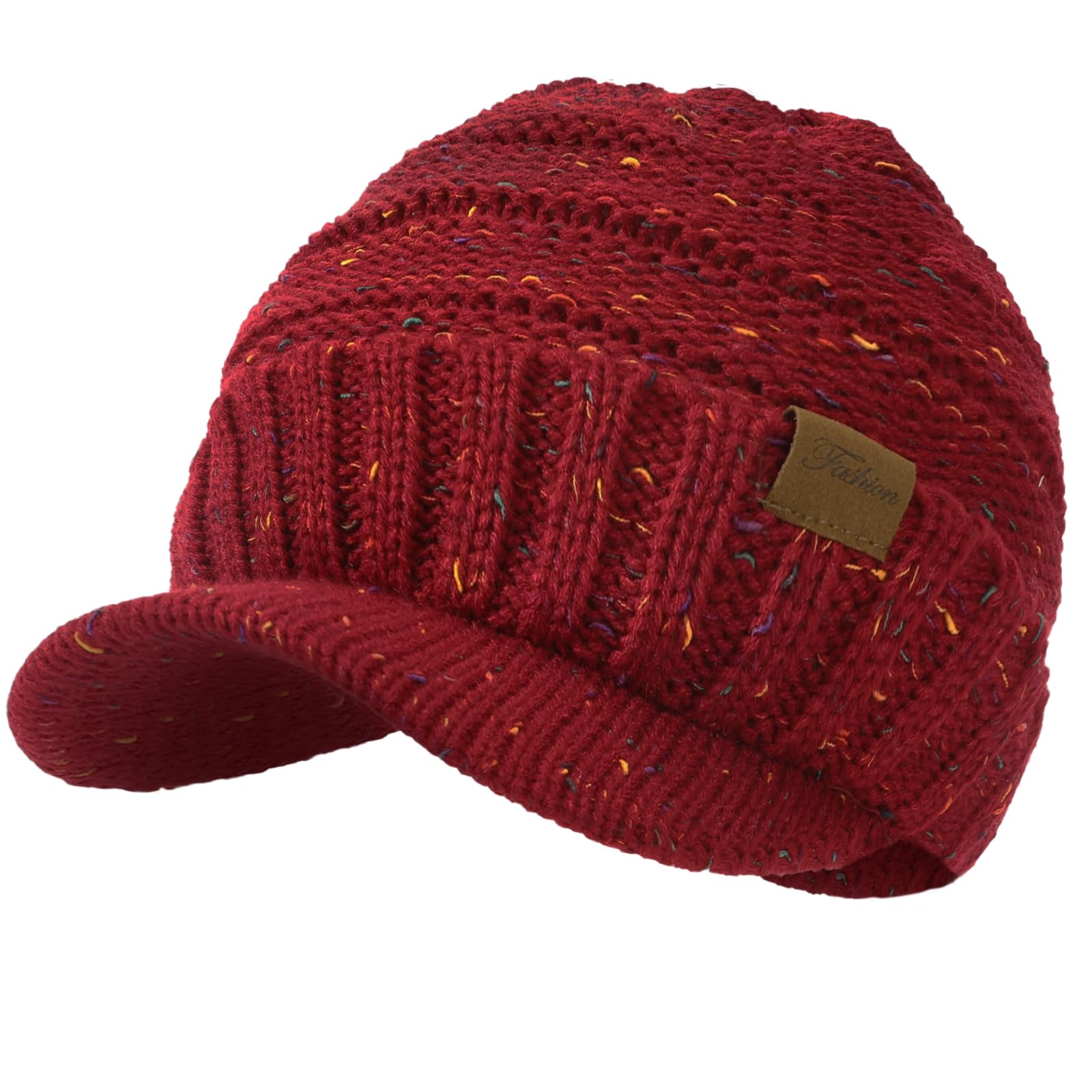 Women's winter hat - Thick and warm fashionable knitted brimless hat, soft and elastic cute women's winter hat with sun protection cap