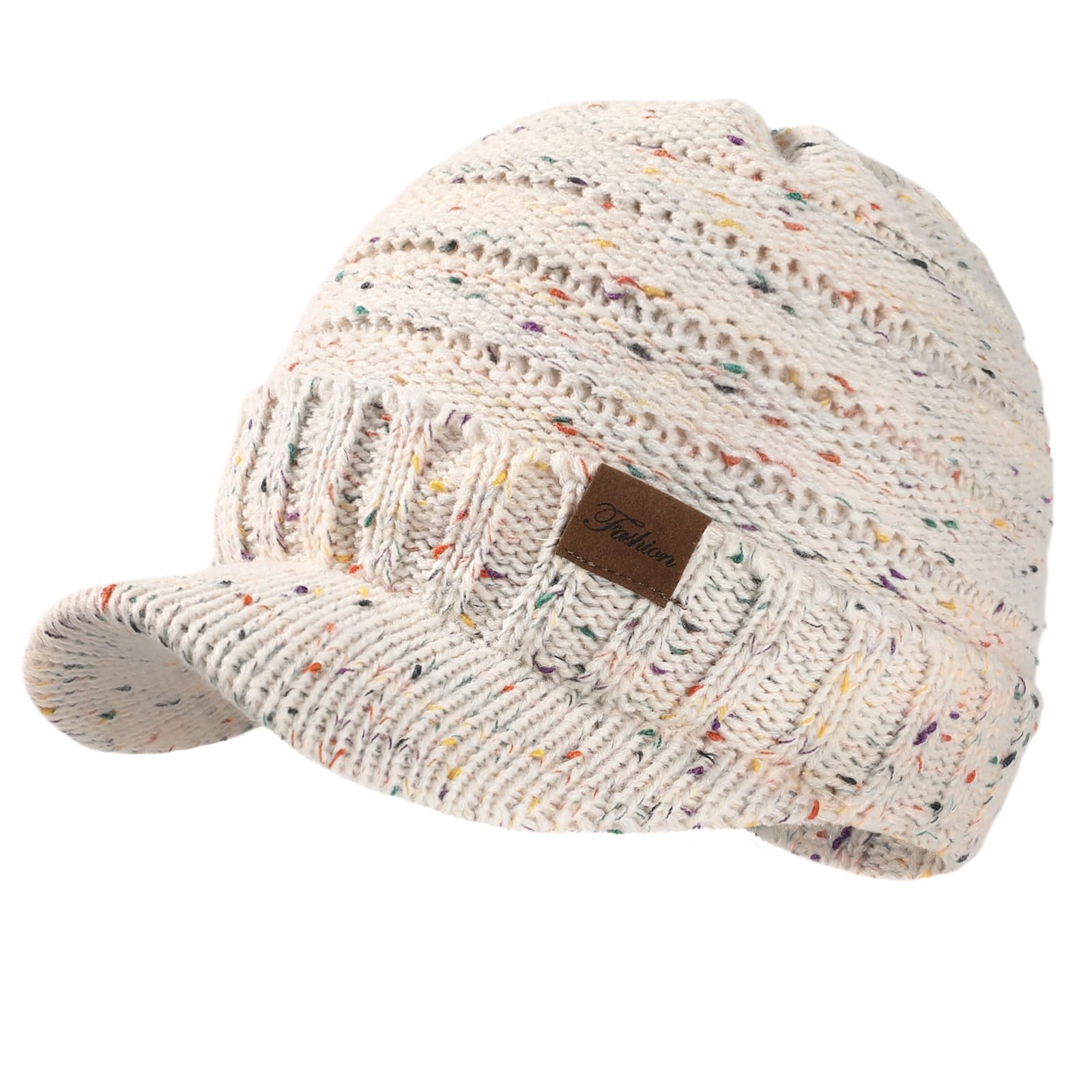 Women's winter hat - Thick and warm fashionable knitted brimless hat, soft and elastic cute women's winter hat with sun protection cap