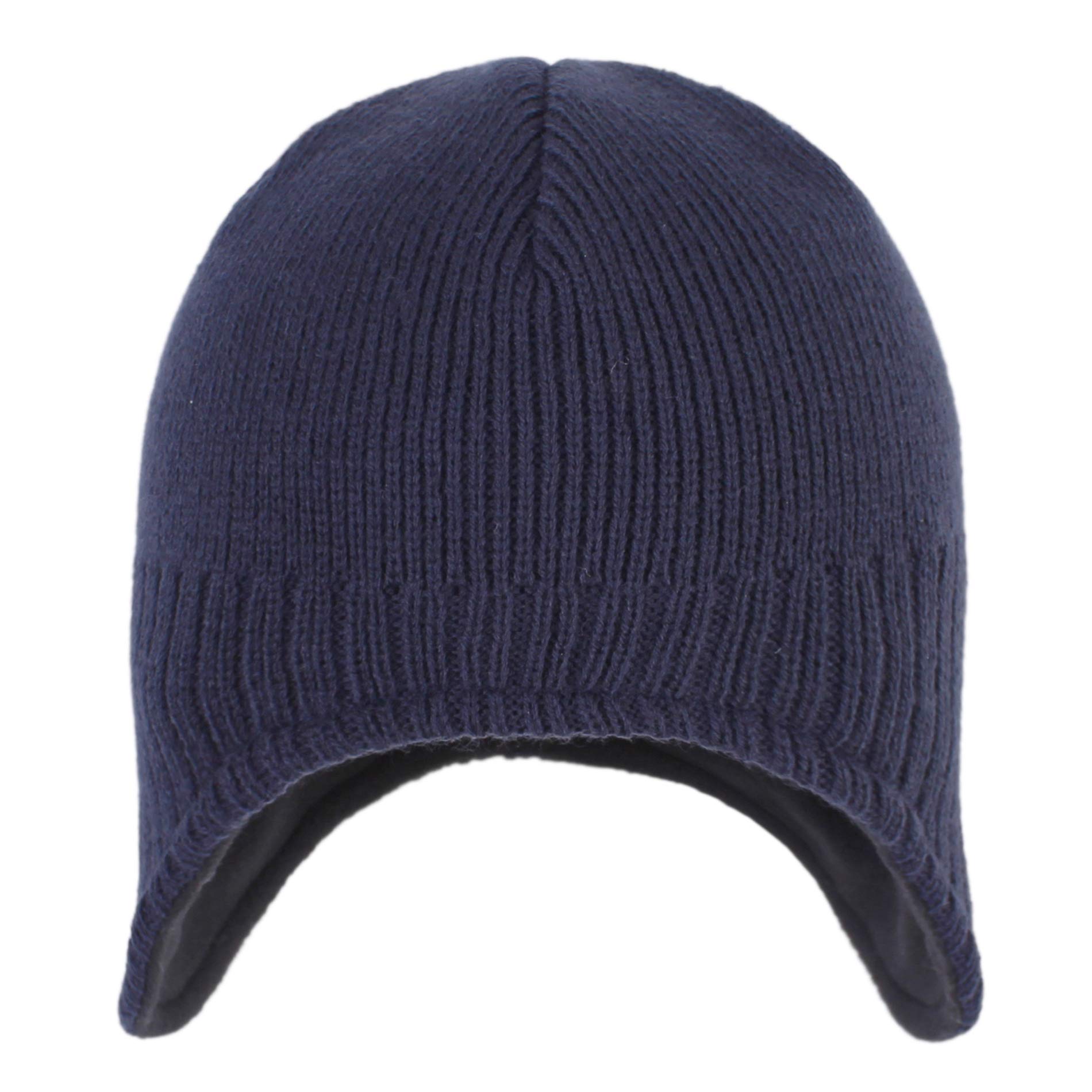 Men's warm winter hat with wool lining and ear flaps, casual beanie hat