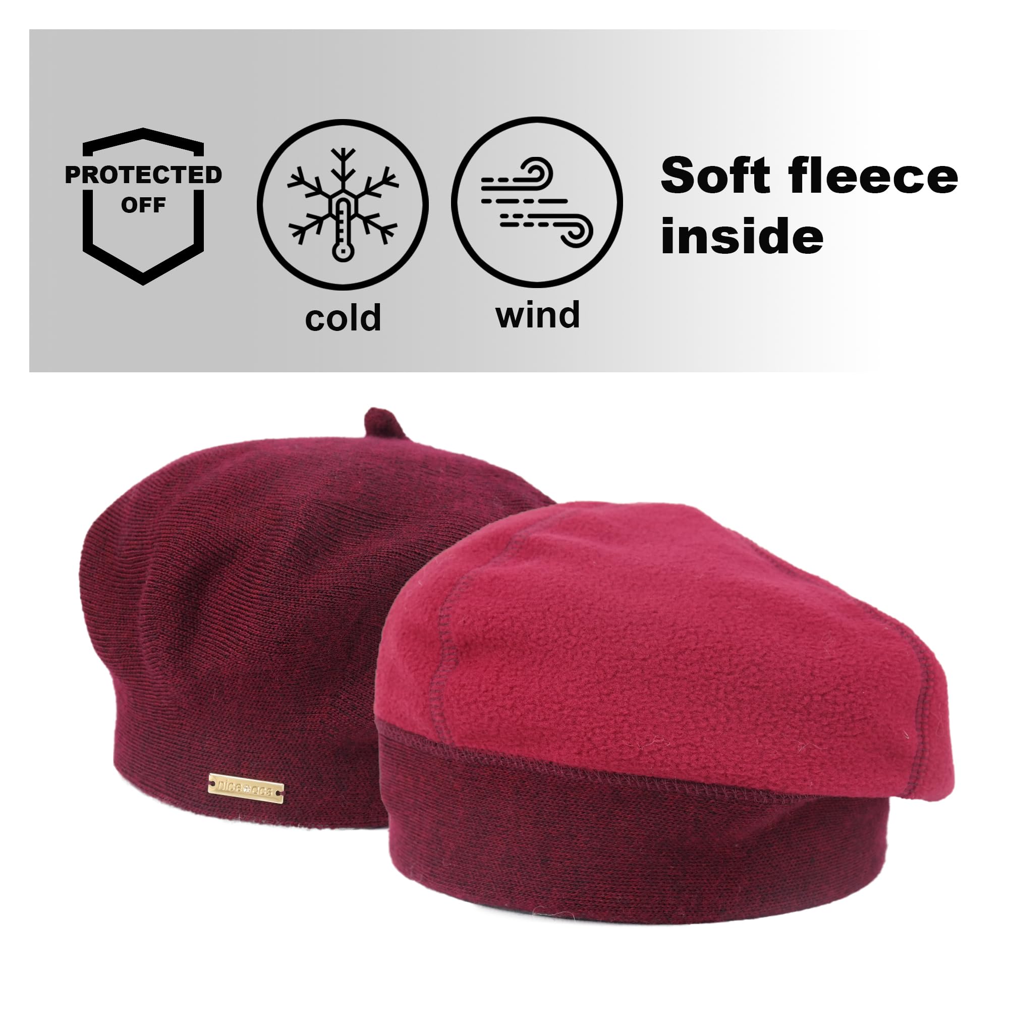 Beret - Warm Lined Wool Angora Knit Berets - French Paris Hat for Women