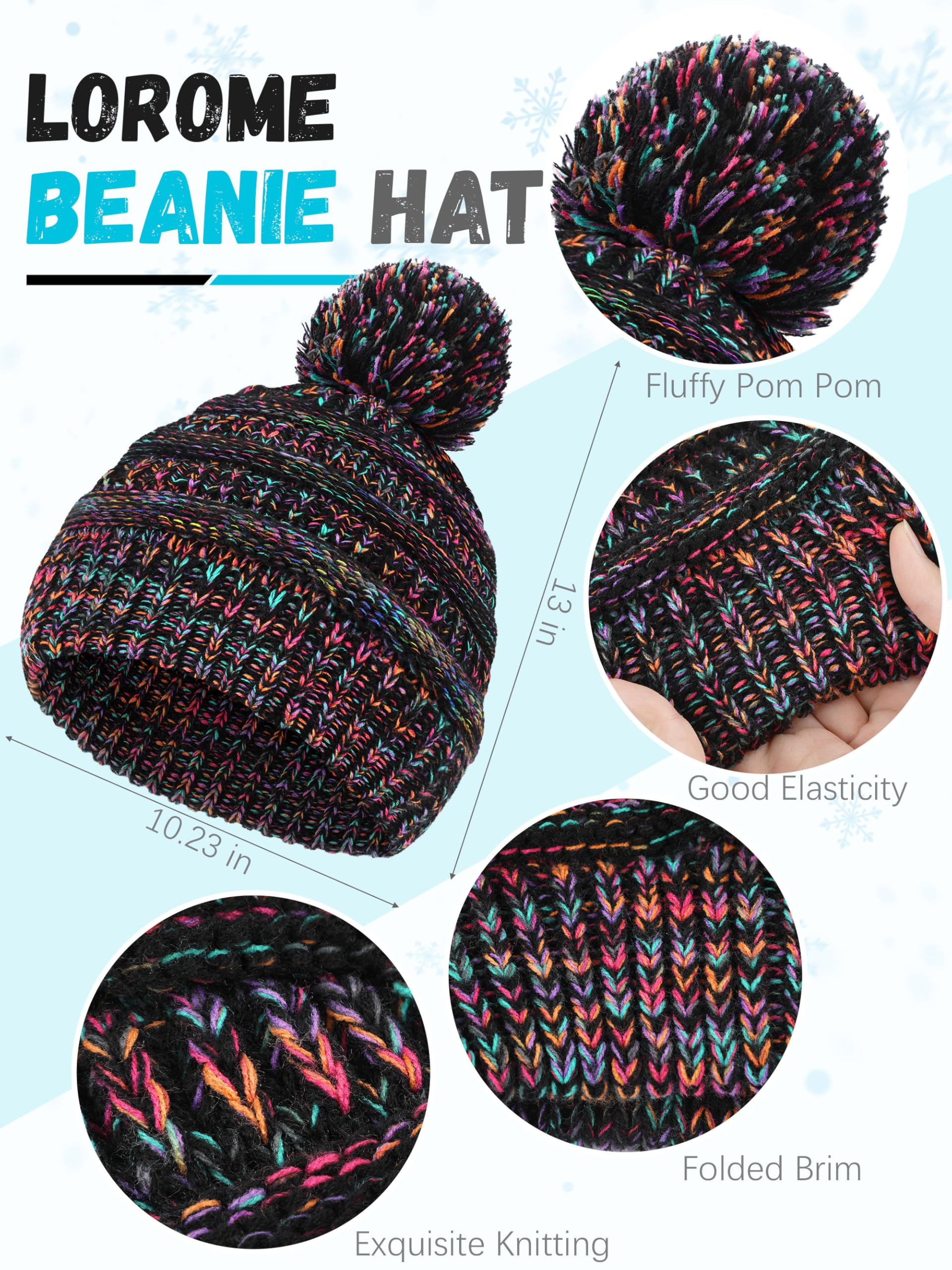 Winter hats, scarves, gloves and earmuffs, warm knitted brimless hats, touchscreen gloves set, winter gift neck scarf, women's style