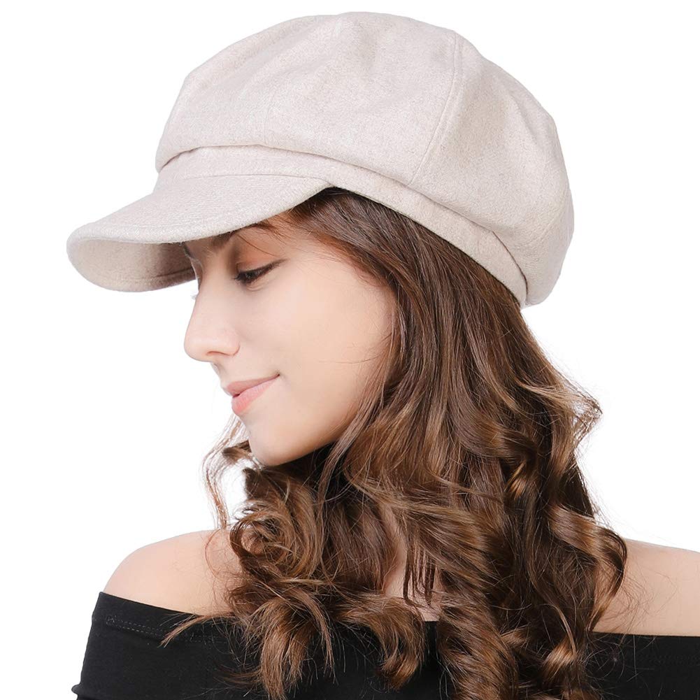Wool Fashion Newsboy Hat for Women - Winter Warmth Oral Wearing - Cabbie Fedora Hat