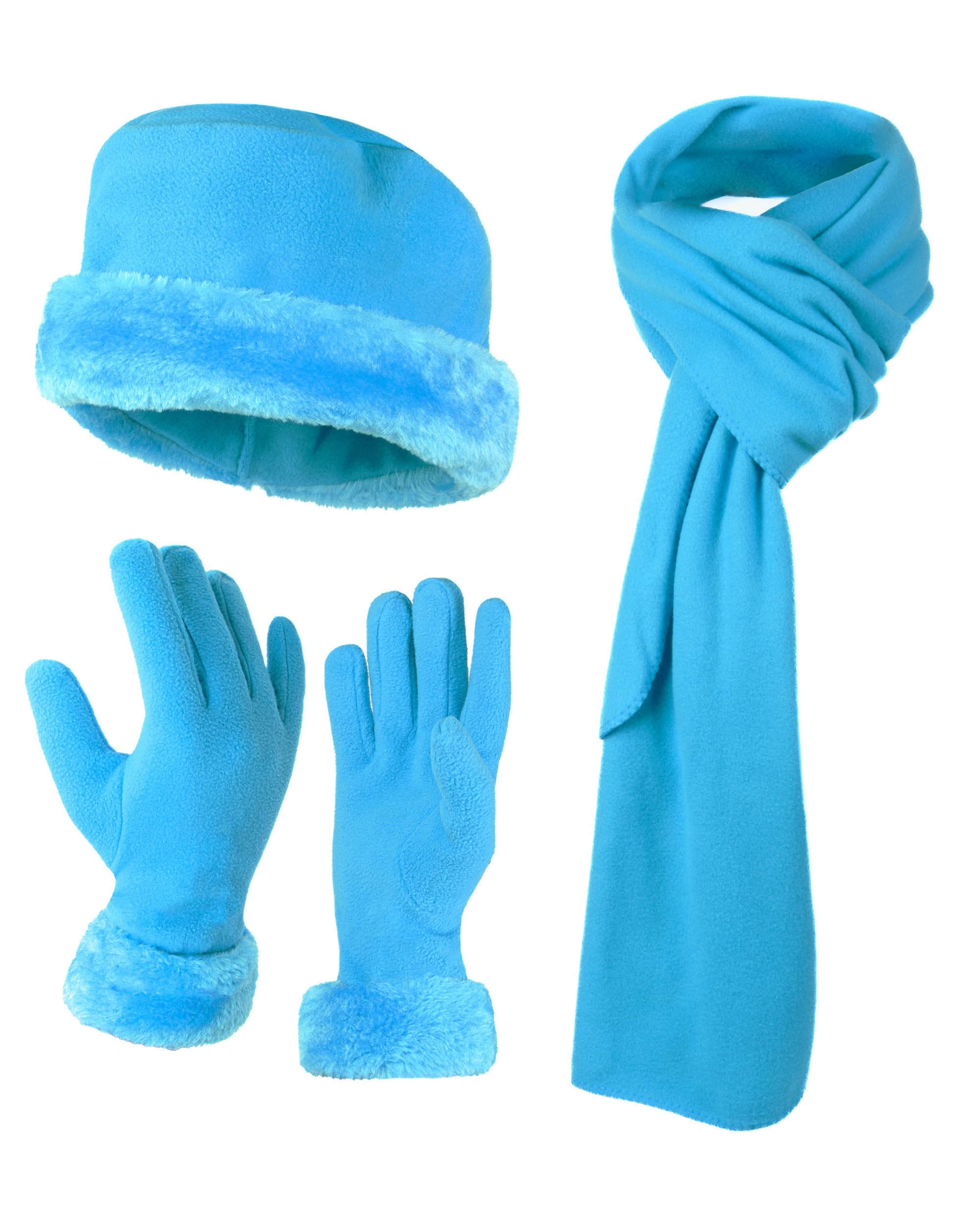 Women's warm wool winter - Women's hat and gloves set + Hat, gloves, scarf.