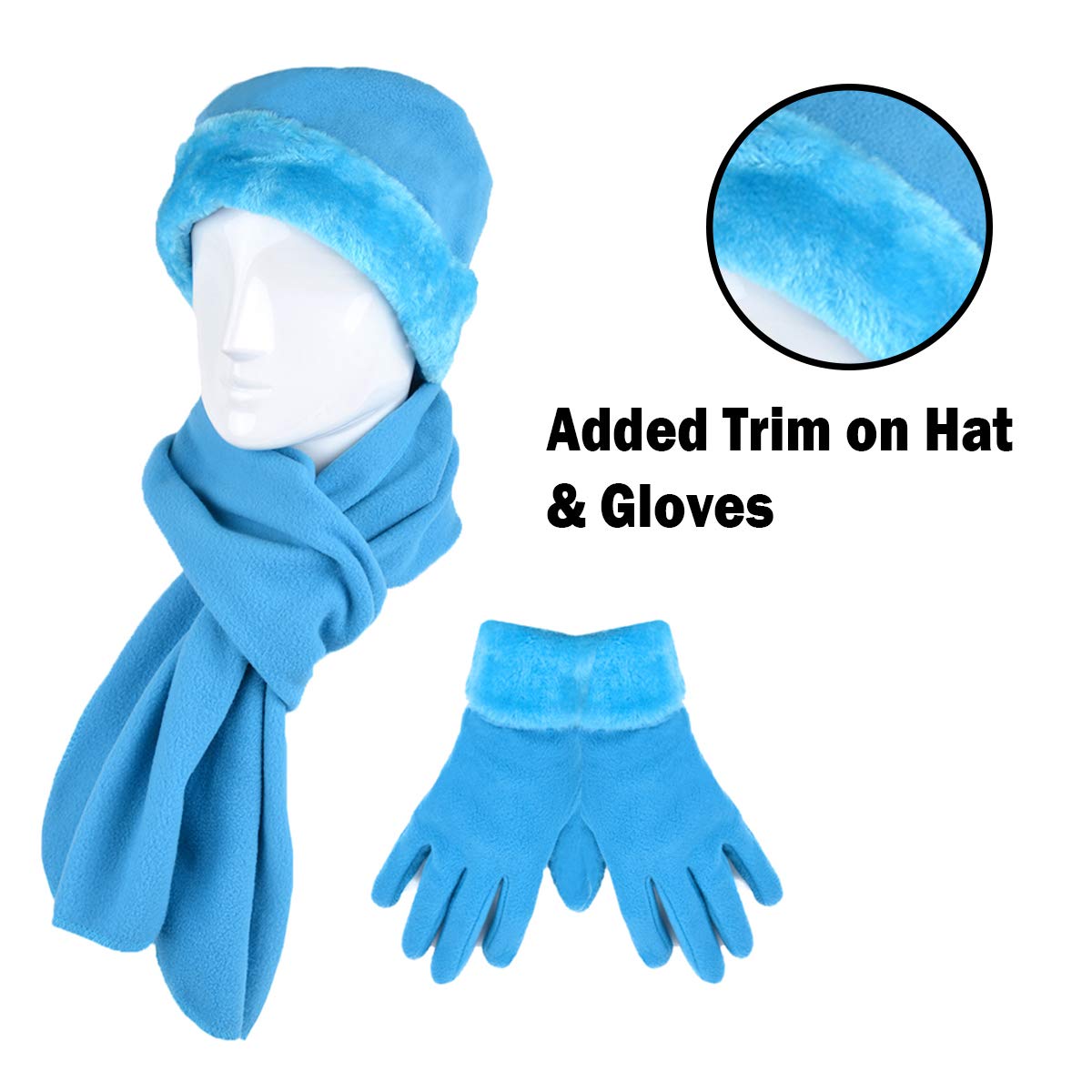 Women's warm wool winter - Women's hat and gloves set + Hat, gloves, scarf.