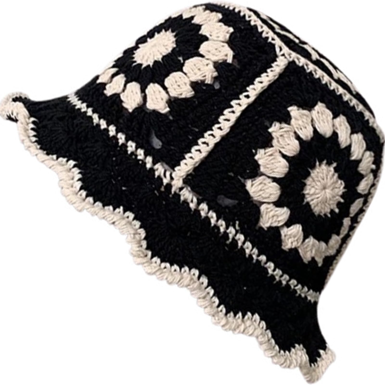 Crochet fishing hat for women, handmade, cute and foldable knitted hat