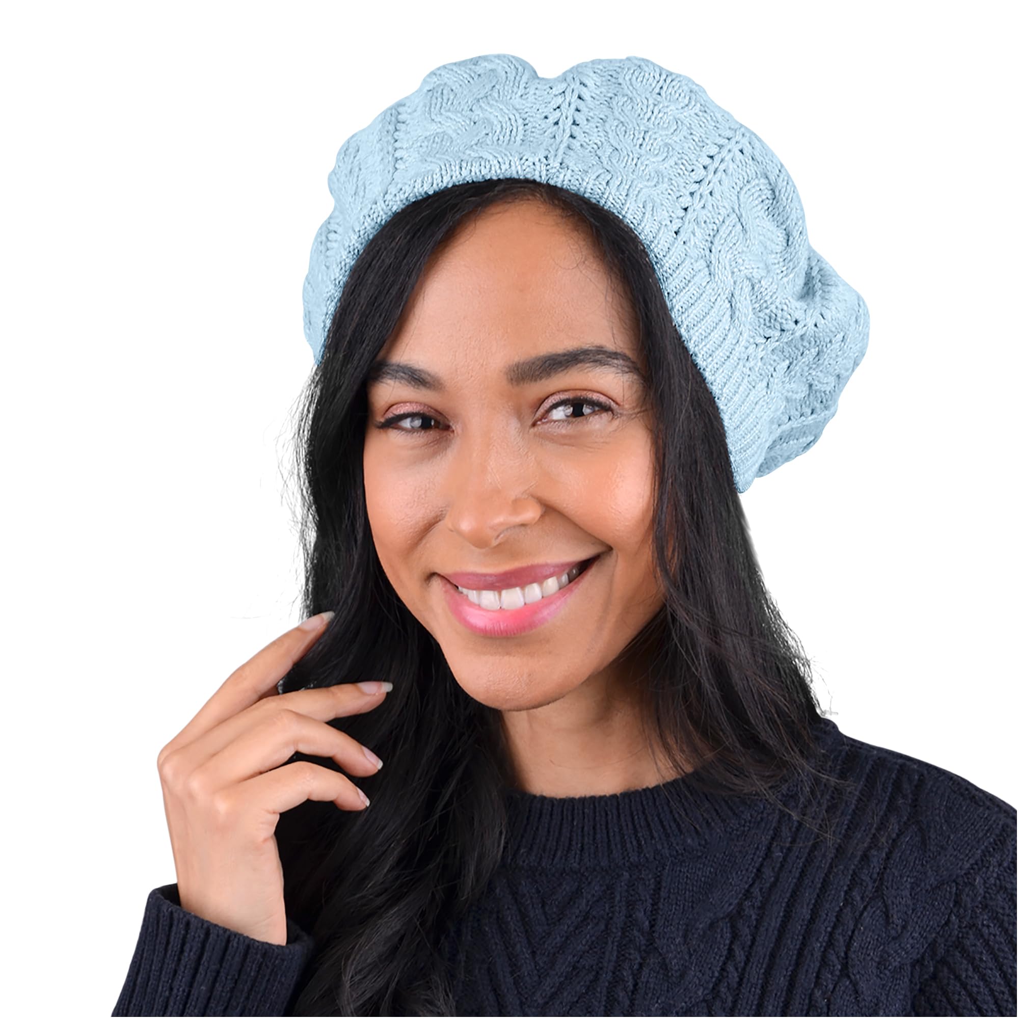 Soft knitted solid-color wool hat, stylish, lightweight crochet style brimless hat, all sizes for casual wear