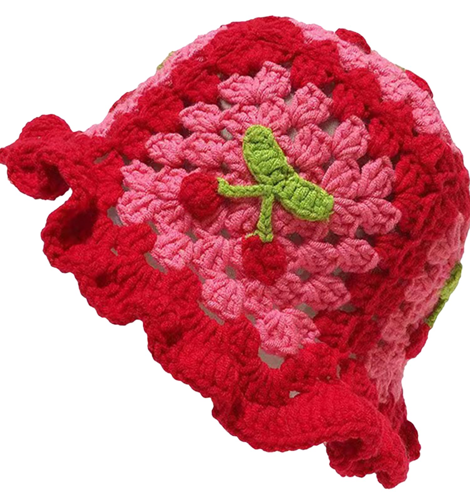 #Aa1 樱桃红钩针编织女式渔夫帽-01.jpg