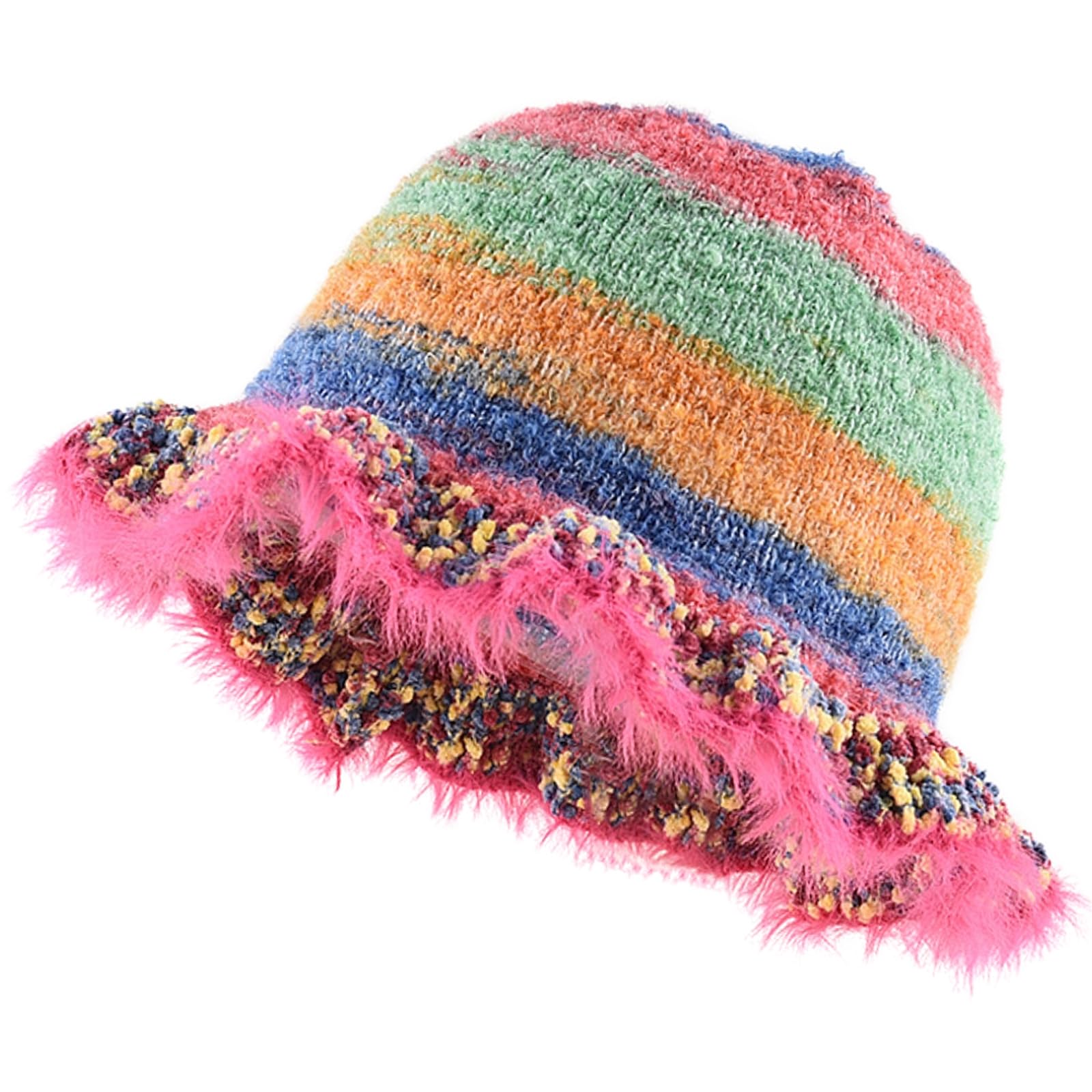 Crochet fishing hat for women, handmade, cute and foldable knitted hat