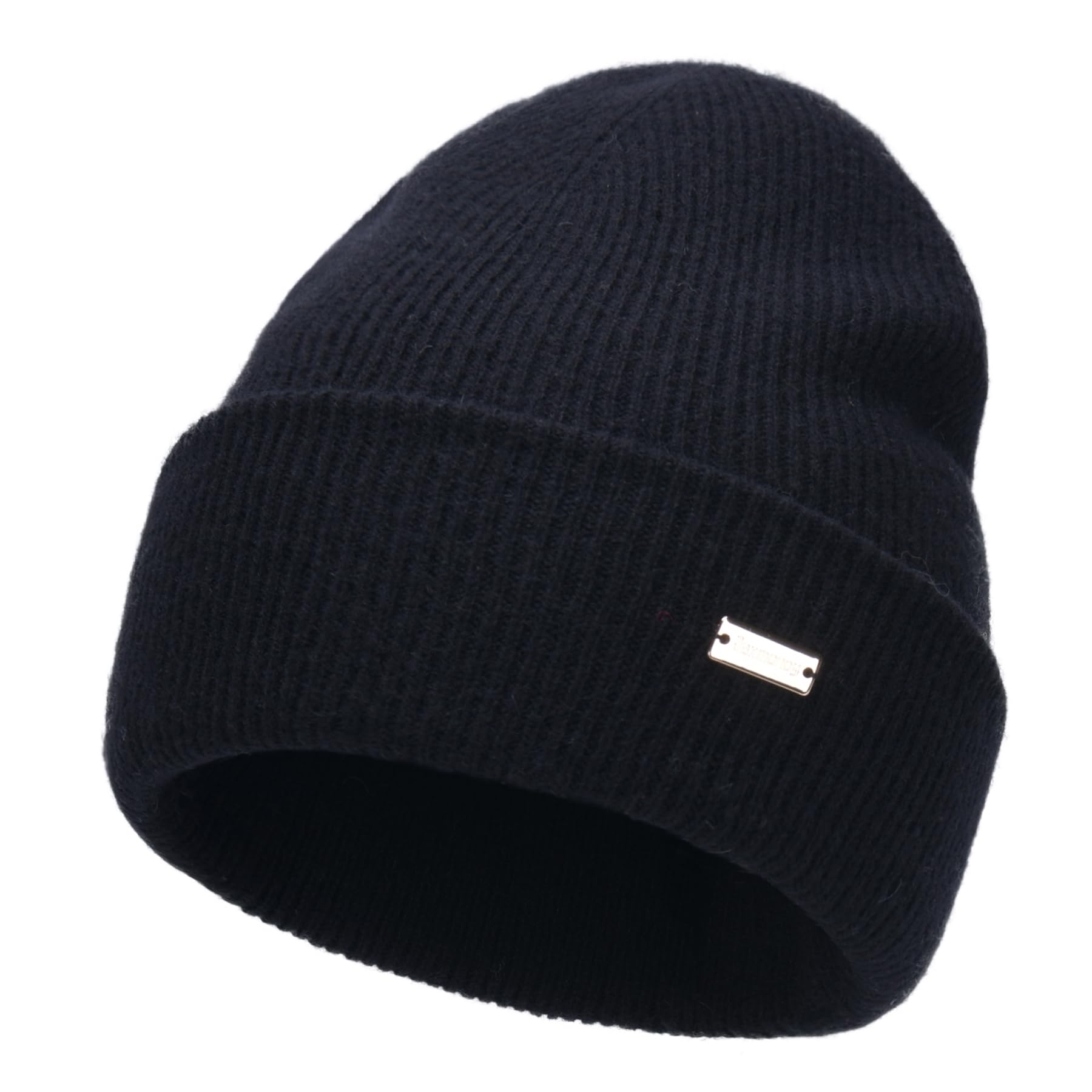 Merino wool knitted winter brimless hat for women and men, soft and warm, double-layered casual knitted brimless hat, skull cap