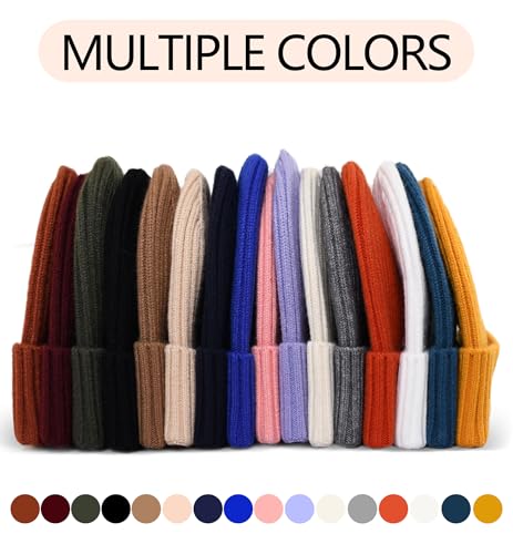 Knitted brimless hat for men, women and children. Winter hat. Warm and classic everyday skull cap