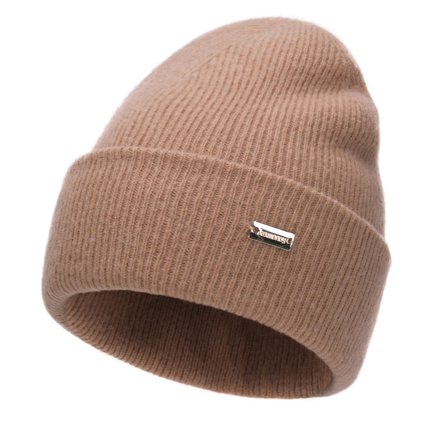 Merino wool knitted winter brimless hat for women and men, soft and warm, double-layered casual knitted brimless hat, skull cap