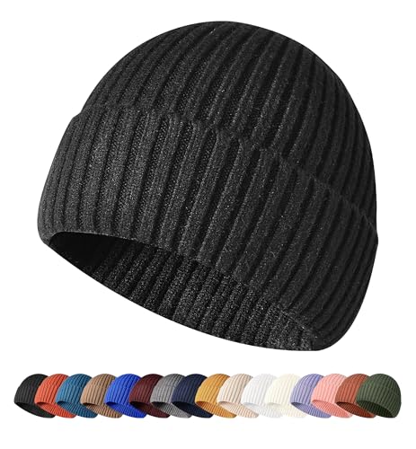 Knitted brimless hat for men, women and children. Winter hat. Warm and classic everyday skull cap