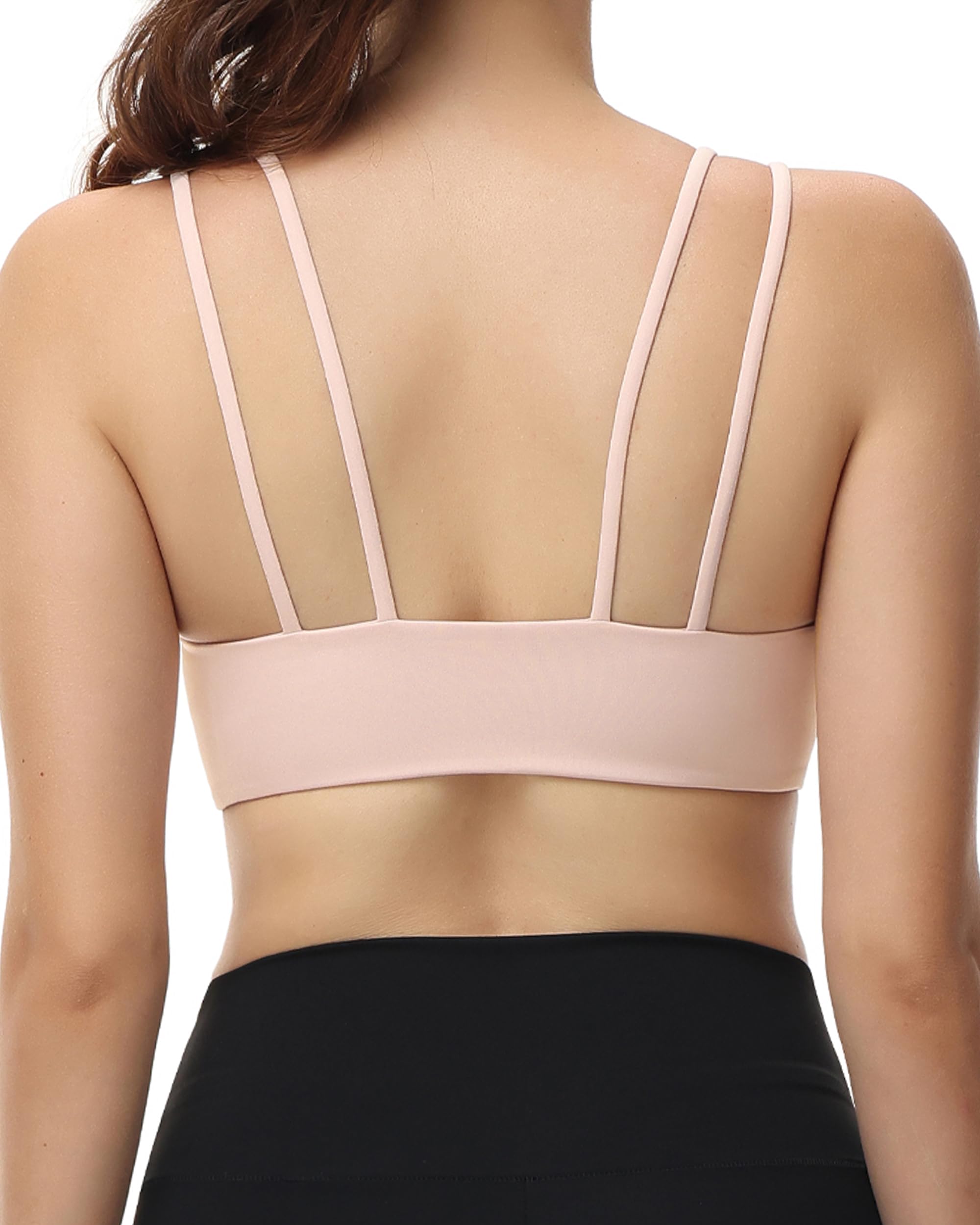 Cup Low Support Crop Sports Bra Low Impact Camisoles Comfy Spaghetti Strap Yoga Gym Workout Bras